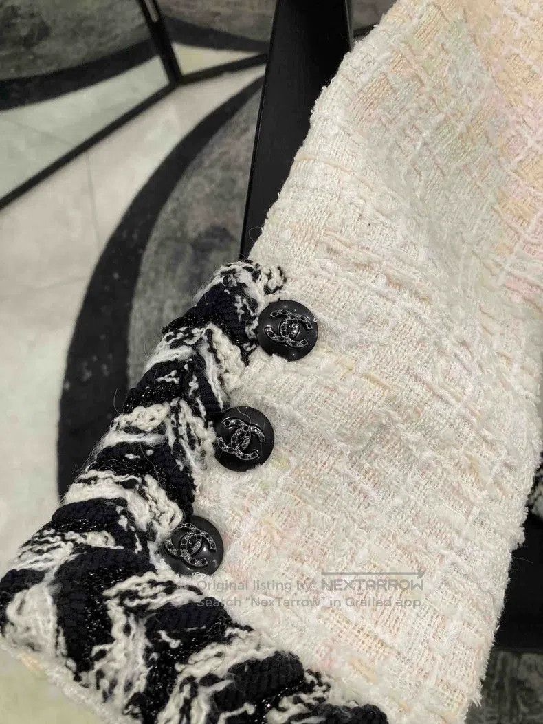Chanel Chanel Black and white woven stand-up collar jacket Size XXS / US 00 / IT 34 - 5 Thumbnail