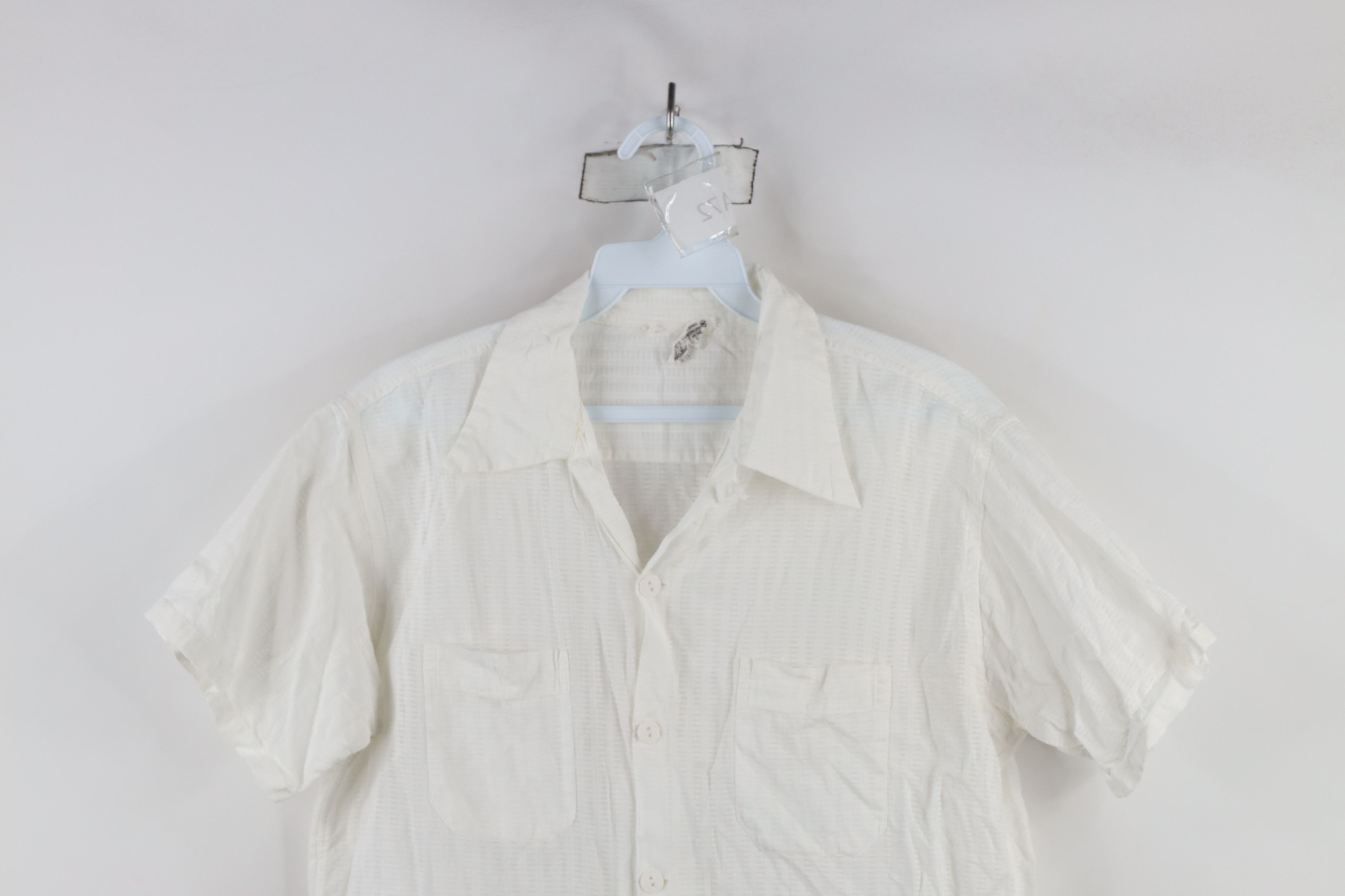 Vintage Vintage 60s Rockabilly Collar Button Shirt White Japan Size US M / EU 48-50 / 2 - 2 Thumbnail