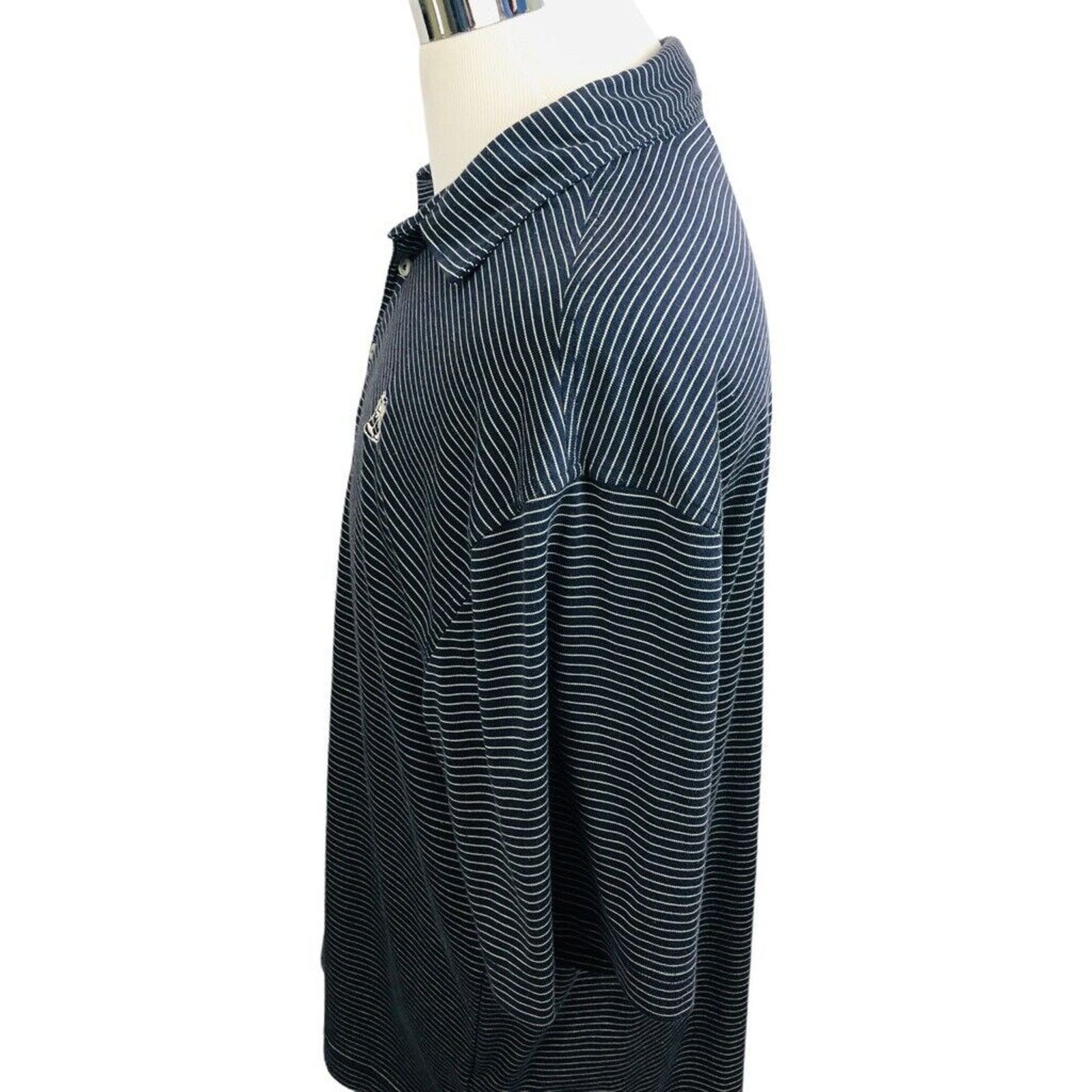 The Unbranded Brand iliac Golf Bert Lamar Mens Polo Shirt Blue Striped Button XL Size US XL / EU 56 / 4 - 3 Thumbnail