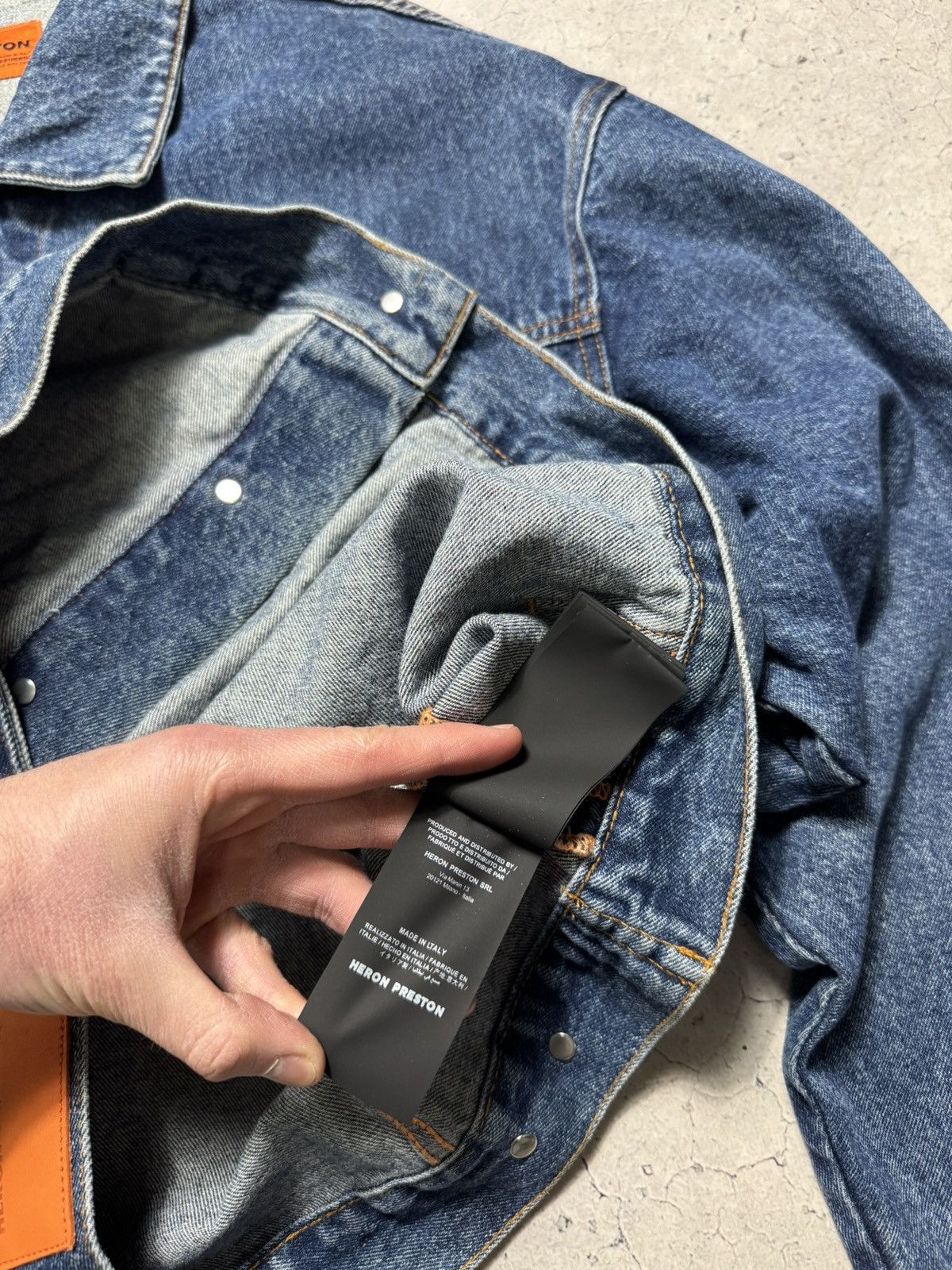 Heron Preston Heron Preston Big Logo Denim Bomber Jacket Size M Luxury Size US M / EU 48-50 / 2 - 11 Thumbnail