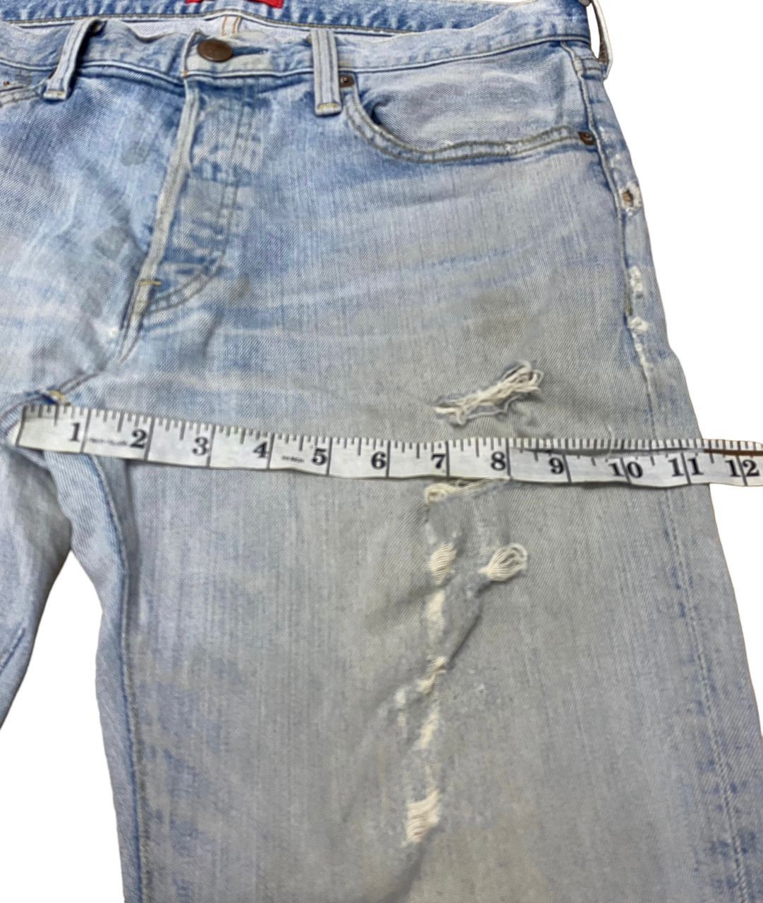 Japanese Brand 💥BEST OFFER 💥VINTAGE RED CARD WORK DISTRESSED DENIM Size US 34 / EU 50 - 8 Thumbnail