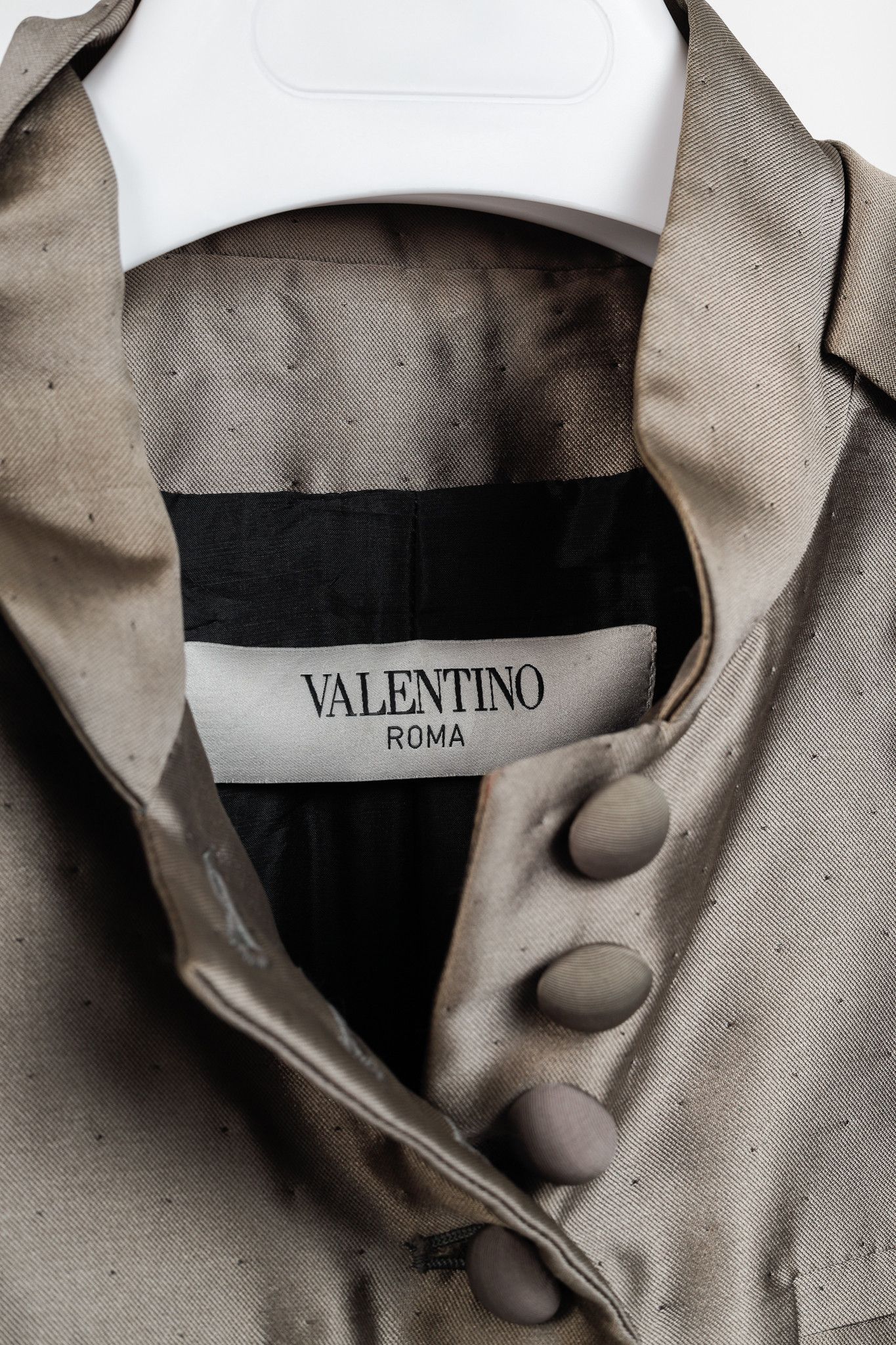 Valentino Valentino Pewter Wool-Satin Belted Military-Style Coat Size M / US 6-8 / IT 42-44 - 4 Thumbnail