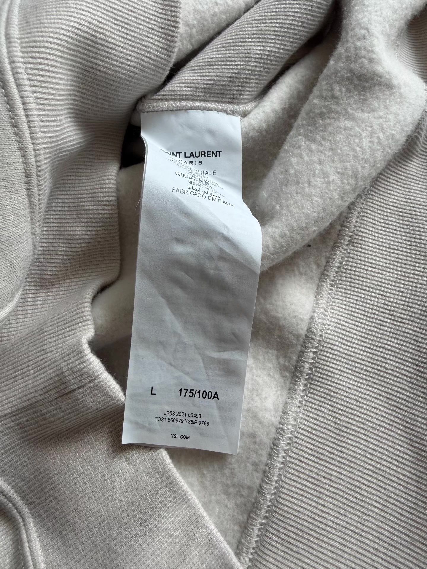 Saint Laurent Paris Saint Laurent Men's 100% Cotton Pullover Hoodie Ｑ23 Size US L / EU 52-54 / 3 - 5 Thumbnail