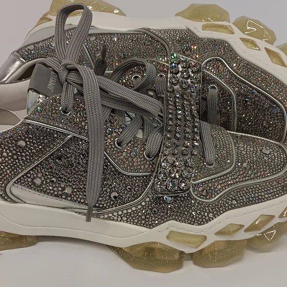 Jimmy Choo Jimmy Choo Diamond X Strap Lo-Top Sneakers w/ Crystals- EU44 Size US 11 / EU 44 - 8 Thumbnail