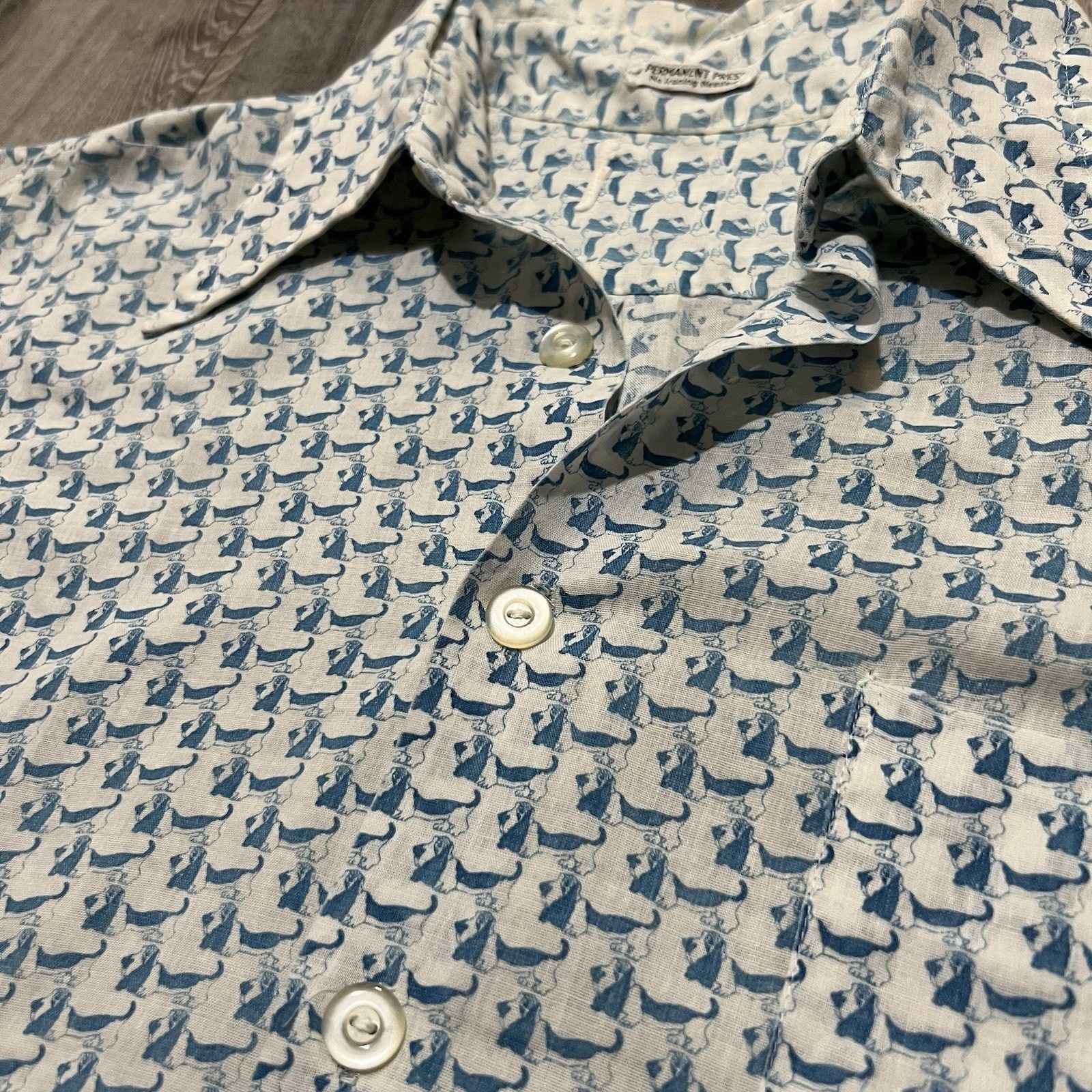 Vintage VTG Dachsund Printed Button Shirt Abstract Weiner Dog Print Size US M / EU 48-50 / 2 - 4 Thumbnail