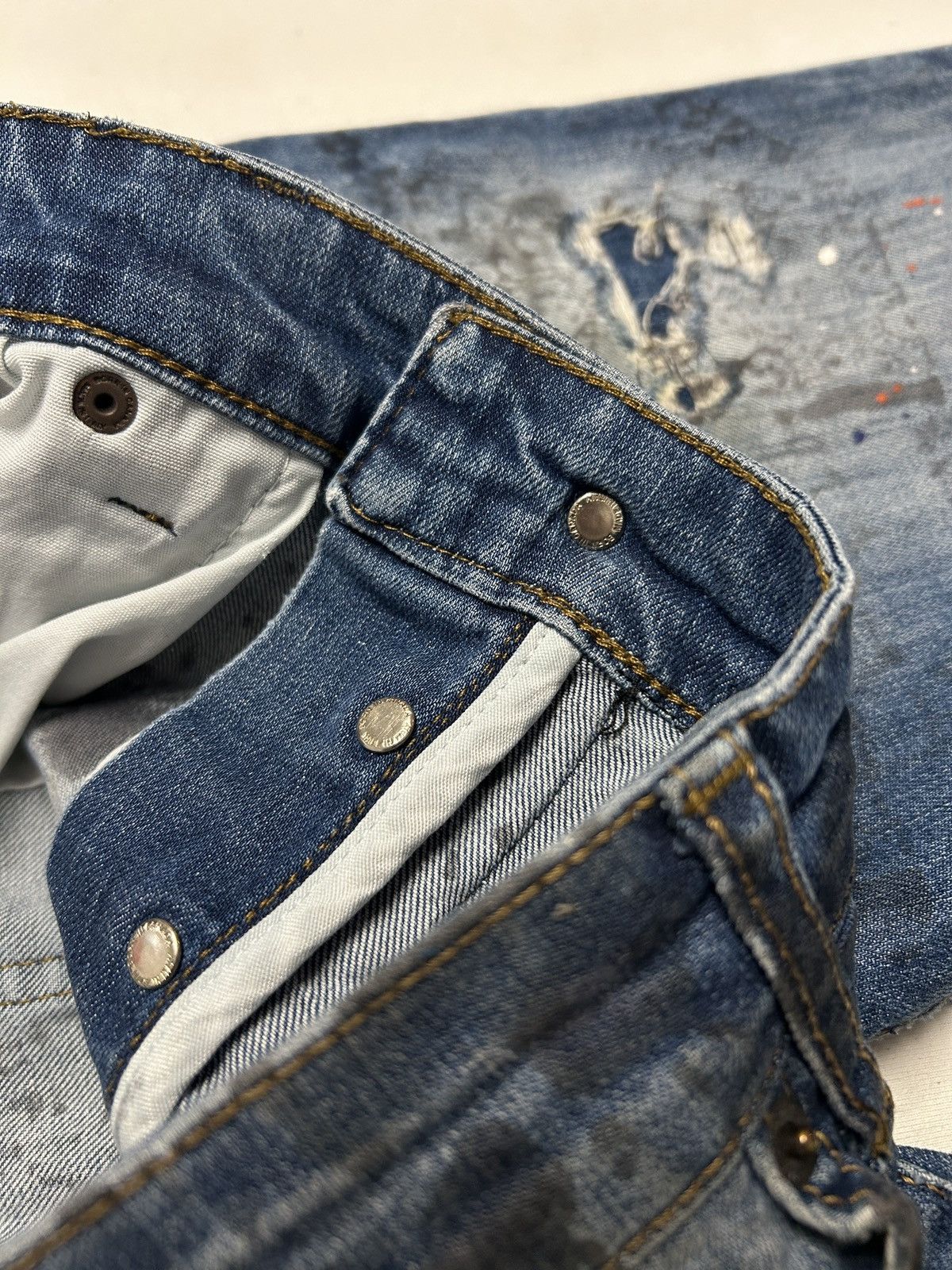Dsquared2 FW2016 Paint Splatter Zip Denim Size US 31 - 8 Thumbnail