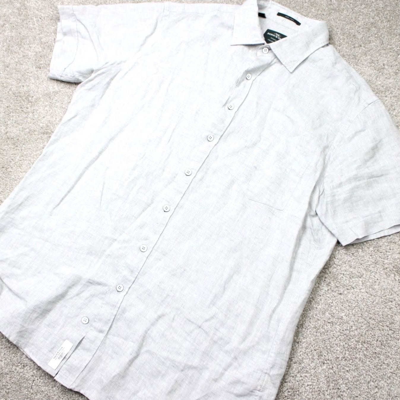 Rodd & Gunn Rodd & Gunn Shirt Mens XL Gray Linen 100% Italian Fabric S/S Button-Up Casual/Business Size US XL / EU 56 / 4 - 4 Thumbnail
