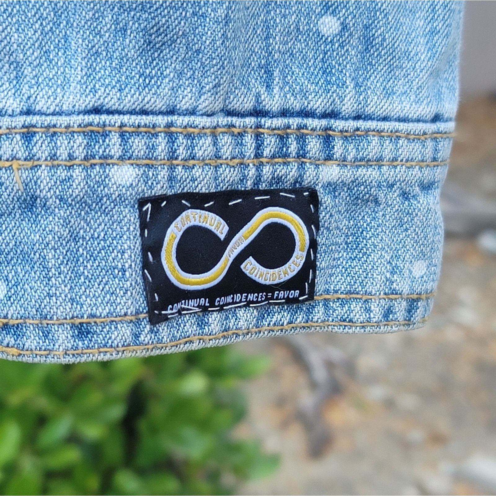 Designer Continual Coincidences Brand Upcycled Vtg Denim Jean Jacket Size S / US 4 / IT 40 - 7 Thumbnail
