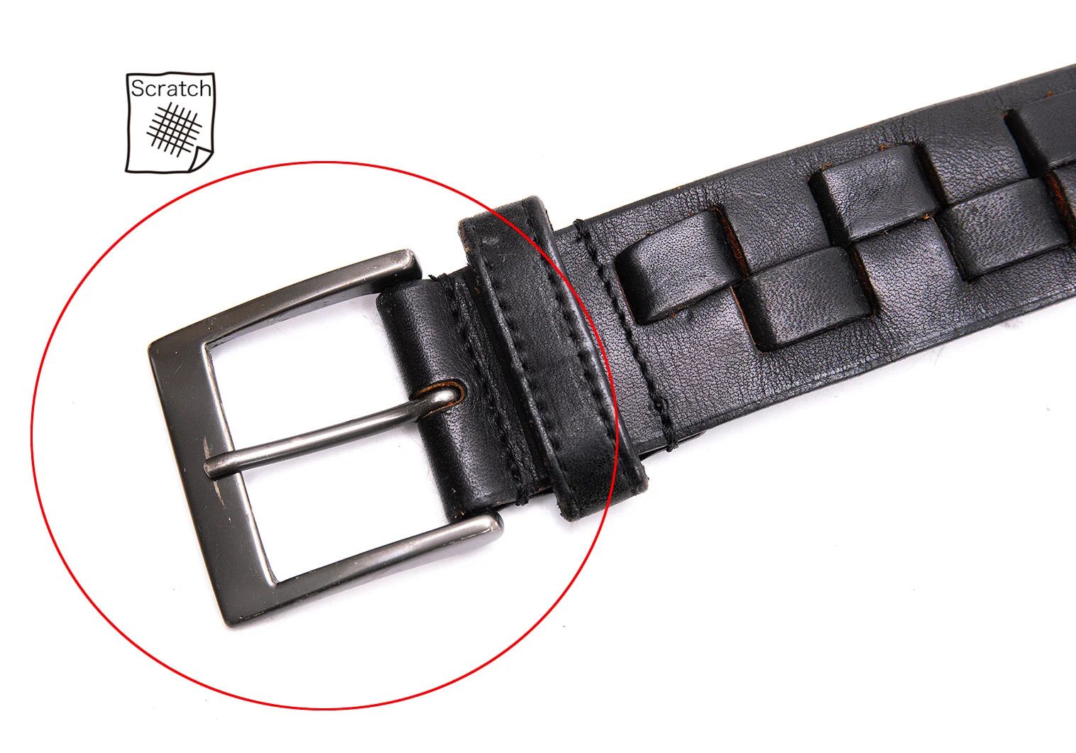 Issey Miyake Leather Woven Square Design Belt in Black and Brown Size ONE SIZE - 3 Thumbnail