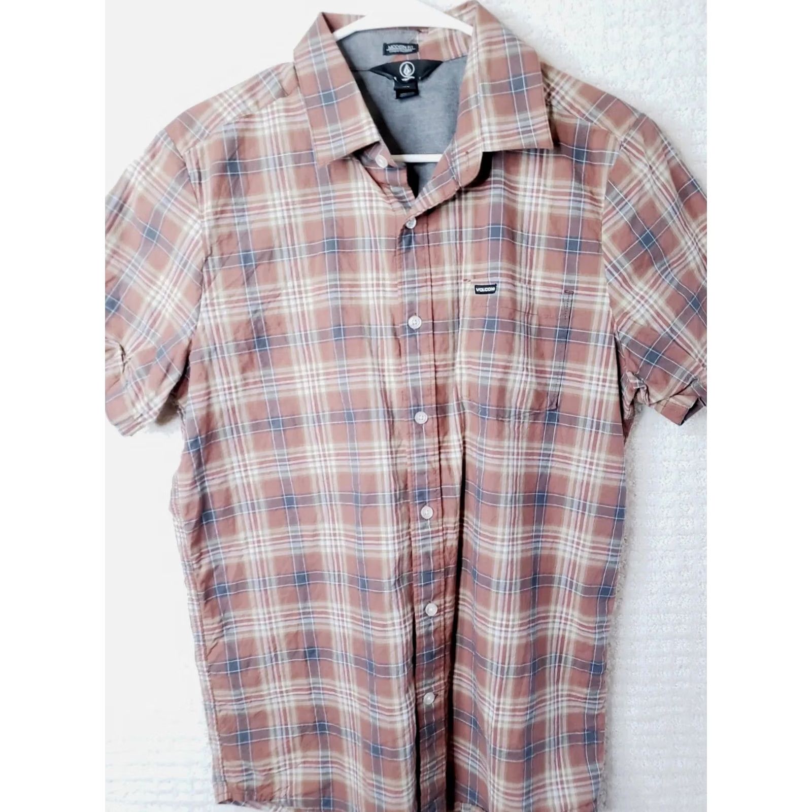 Volcom Volcom Short Sleeve Button Up Shirt Mens Medium Multicolor Plaid Modern Fit Cotton Size US M / EU 48-50 / 2 - 2 Thumbnail