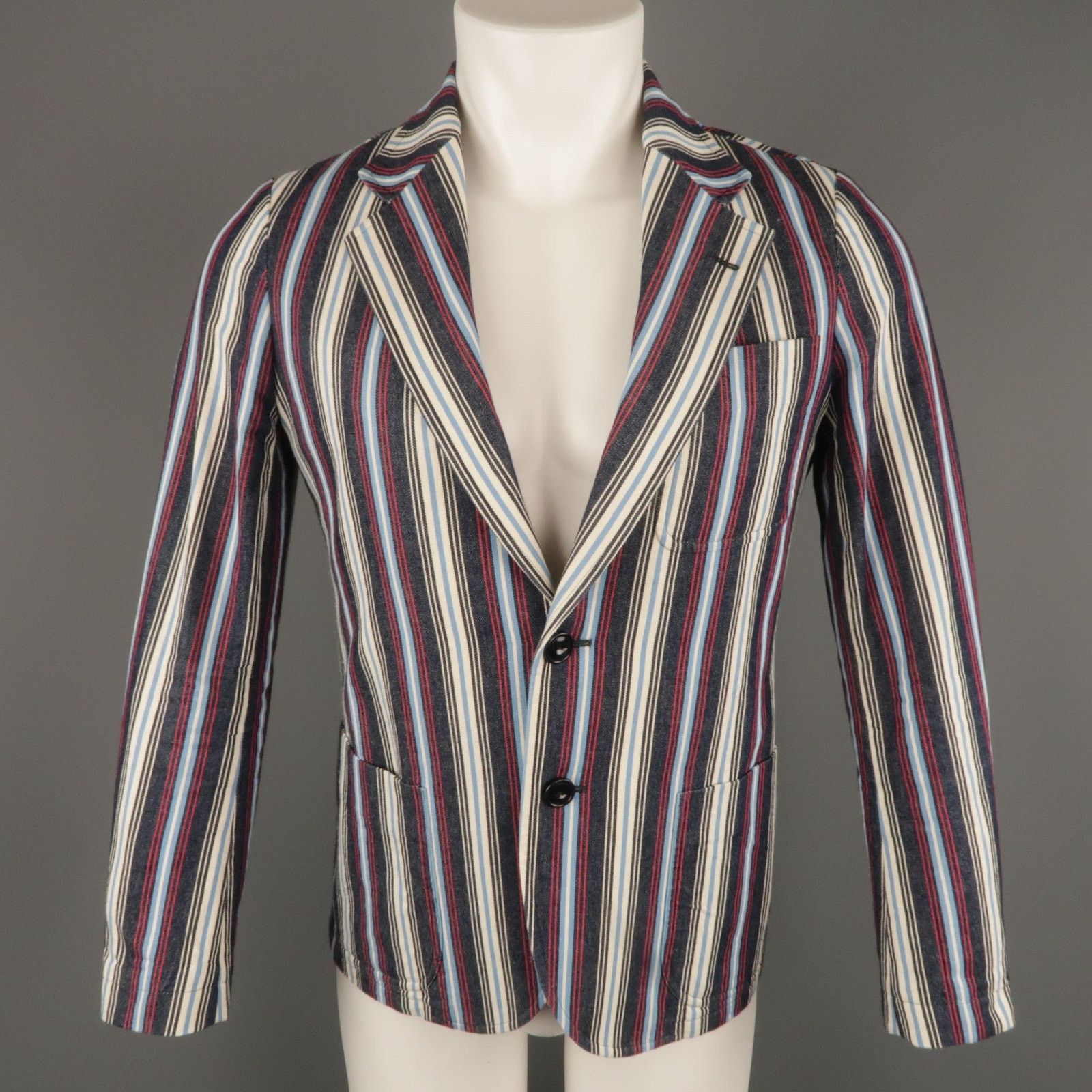 Other The Stylist Japan Size XS Red White & Blue Stripe Cotton Size 34R - 1 Thumbnail