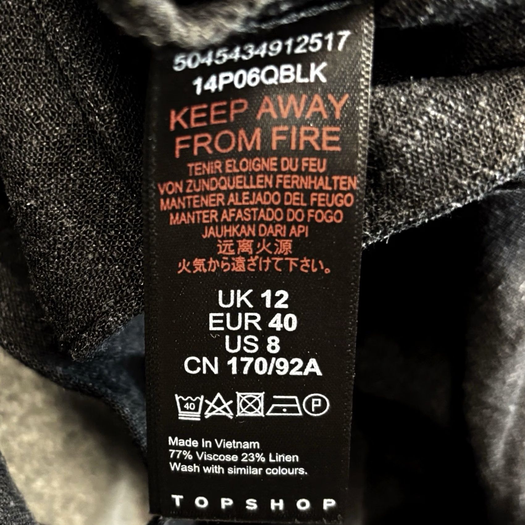 Topshop Topshop Romper Black Button Front Linen Blend Sleeveless Playsuit UK12 / 12 Women Regular Summer Spring Autumn Casual Party/Cocktail Travel Womens Size 34" / US 12 / IT 48 - 6 Thumbnail