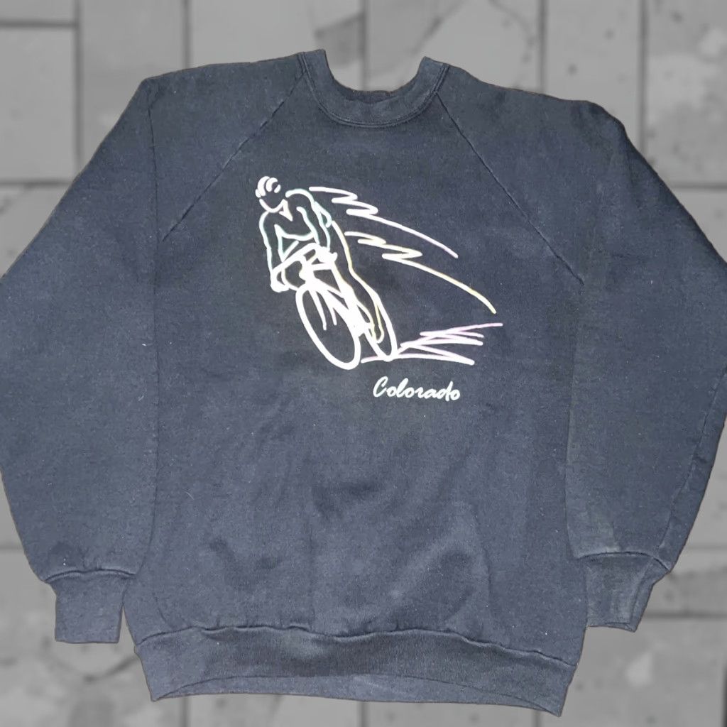 Fruit Of The Loom VINTAGE Fruit of the Loom Black Long Sleeve T-Shirt USA Biking Mens L Size US L / EU 52-54 / 3 - 1 Thumbnail