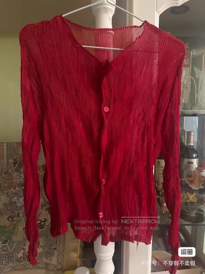 Issey Miyake Issey Miyake Red Sheer Cardigan Size M / US 6-8 / IT 42-44 - 1 Thumbnail