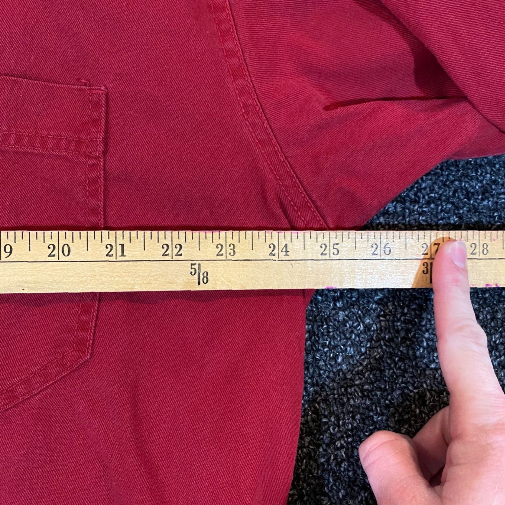Levi's Levi's Button-Up Shirt Mens XL Red Denim Chest Pockets L/S Outdoors Vintage No Size US XL / EU 56 / 4 - 6 Thumbnail