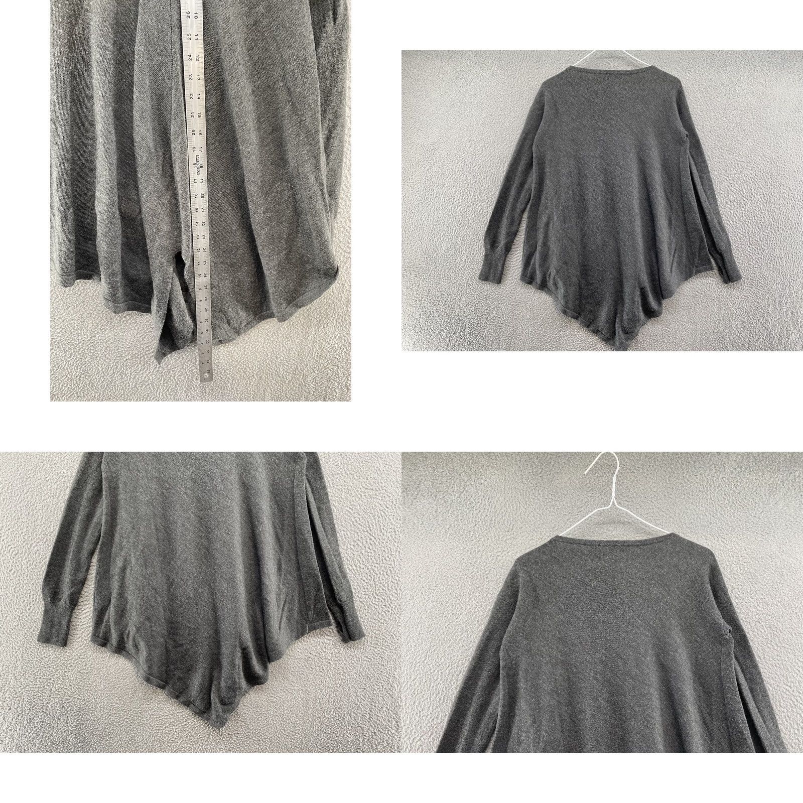 Vintage The Limited Sweater Dress Women's Gray Merino Wool Blend XS V-Neck Long Sleeve Knit Size XS / US 0-2 / IT 36-38 - 8 Thumbnail