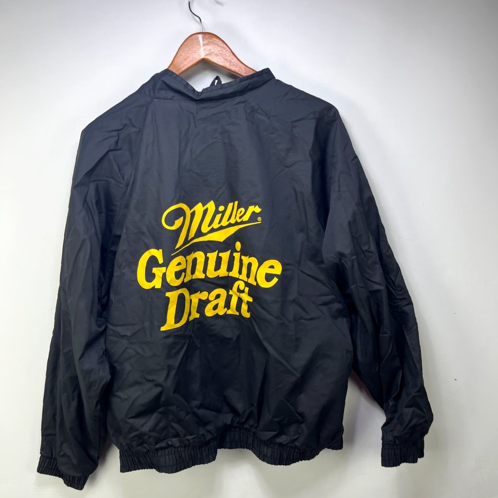 Vintage VINTAGE Miller Genuine Draft Beer Windbreaker Jacket XL Black Mens 90s Biker Theme Windbreaker Jacket Size US XL / EU 56 / 4 - 3 Thumbnail
