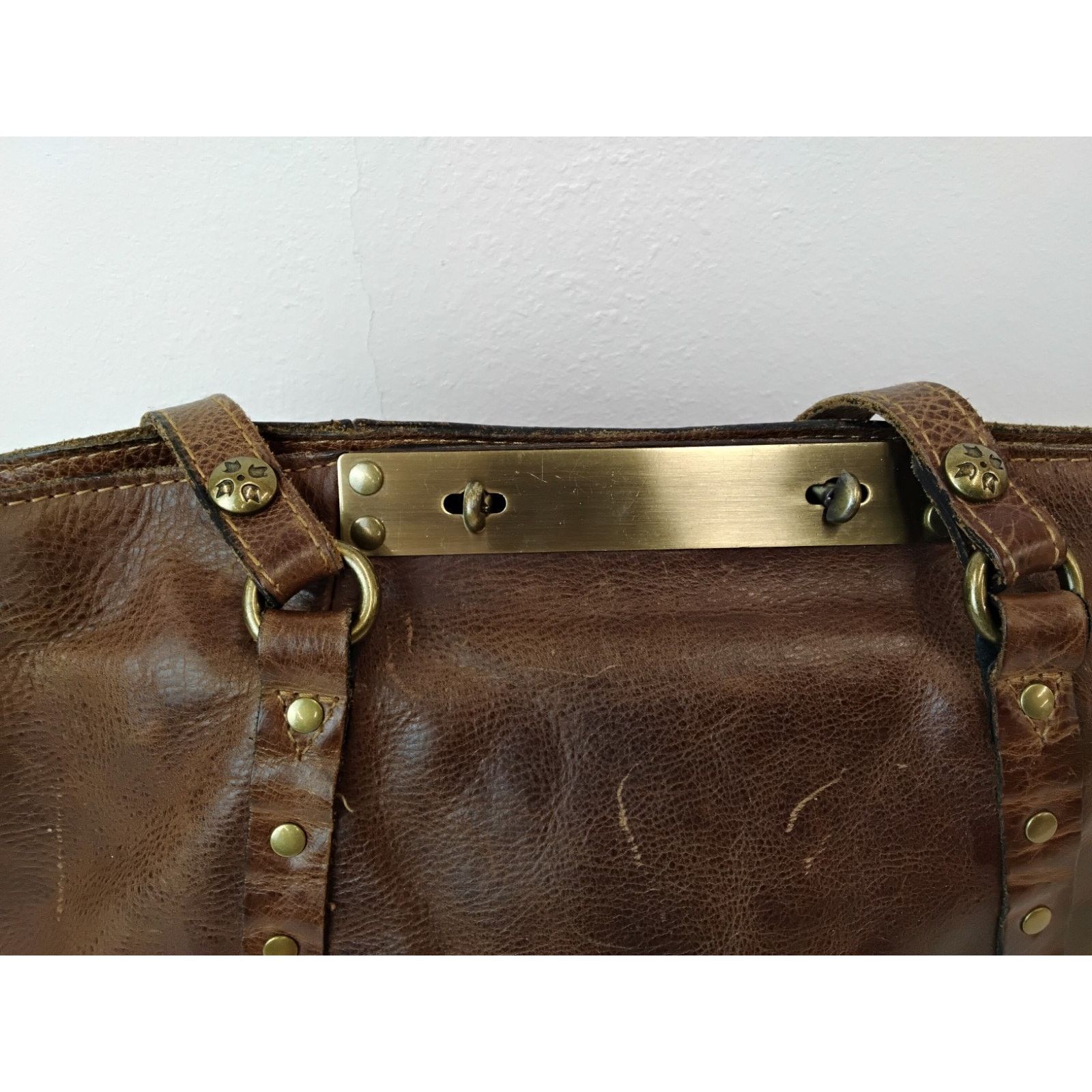 Patricia Nash Patricia Nash Leather Tote Bag Brown Purse Brass Hardware Size ONE SIZE - 5 Thumbnail