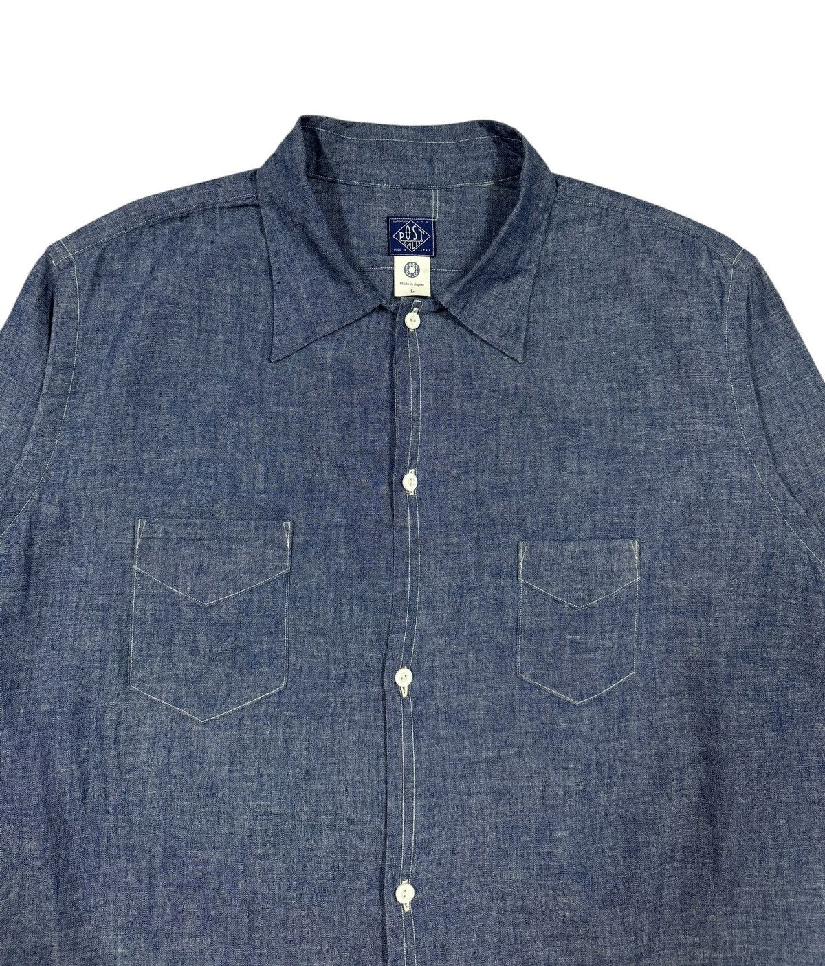 Post Overalls 2016 Post Overall V-patch Pocket Open Collar Indigo Chambray Size US L / EU 52-54 / 3 - 4 Thumbnail