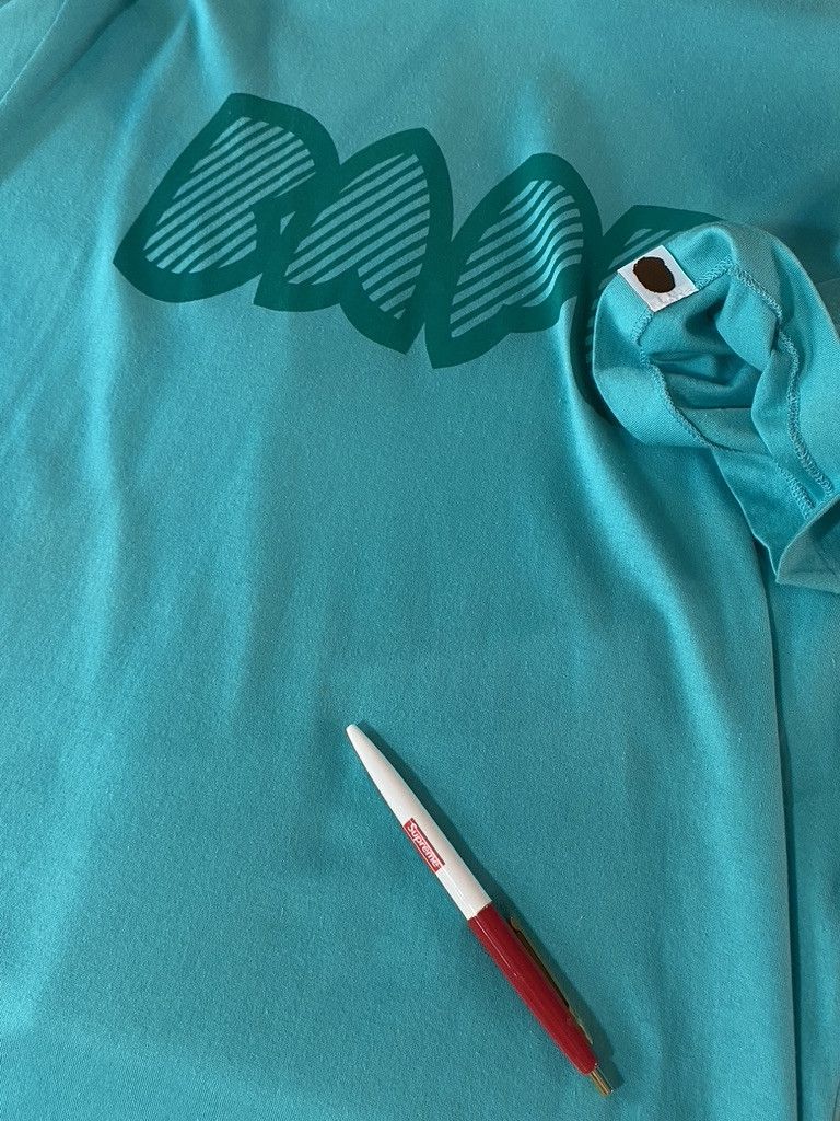 Bape 2007 Vintage Bape Busy Works Lined Centre Spellout Tee Size US L / EU 52-54 / 3 - 6 Thumbnail