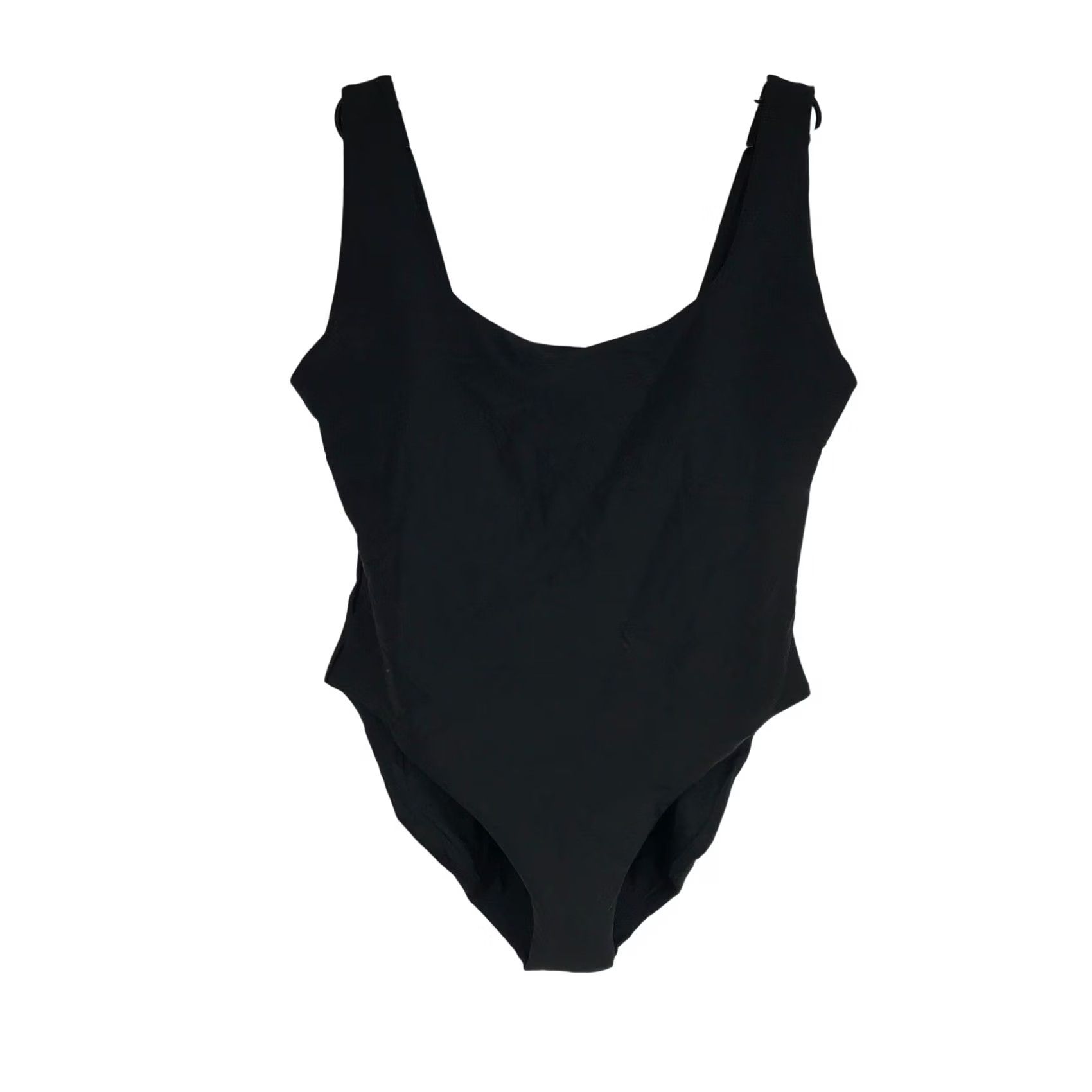 J.Crew VINTAGE? No — J.Crew Black Scoopneck One-Piece Swimsuit Size 20 Recycled Fabric NEW Women Adult 20 Black Solid One-Piece Swimwear Modern Retro Size ONE SIZE - 2 Thumbnail