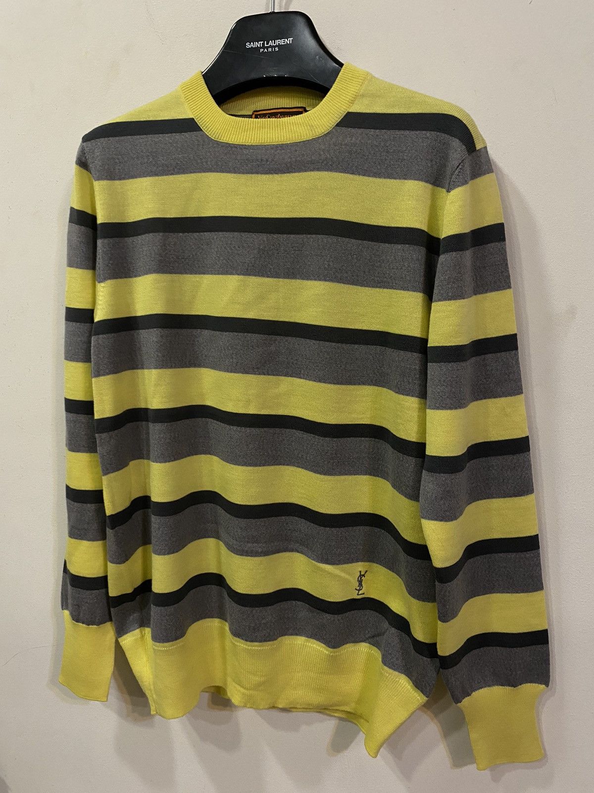 Vintage YSL 1980 wool crew hot neck sweater