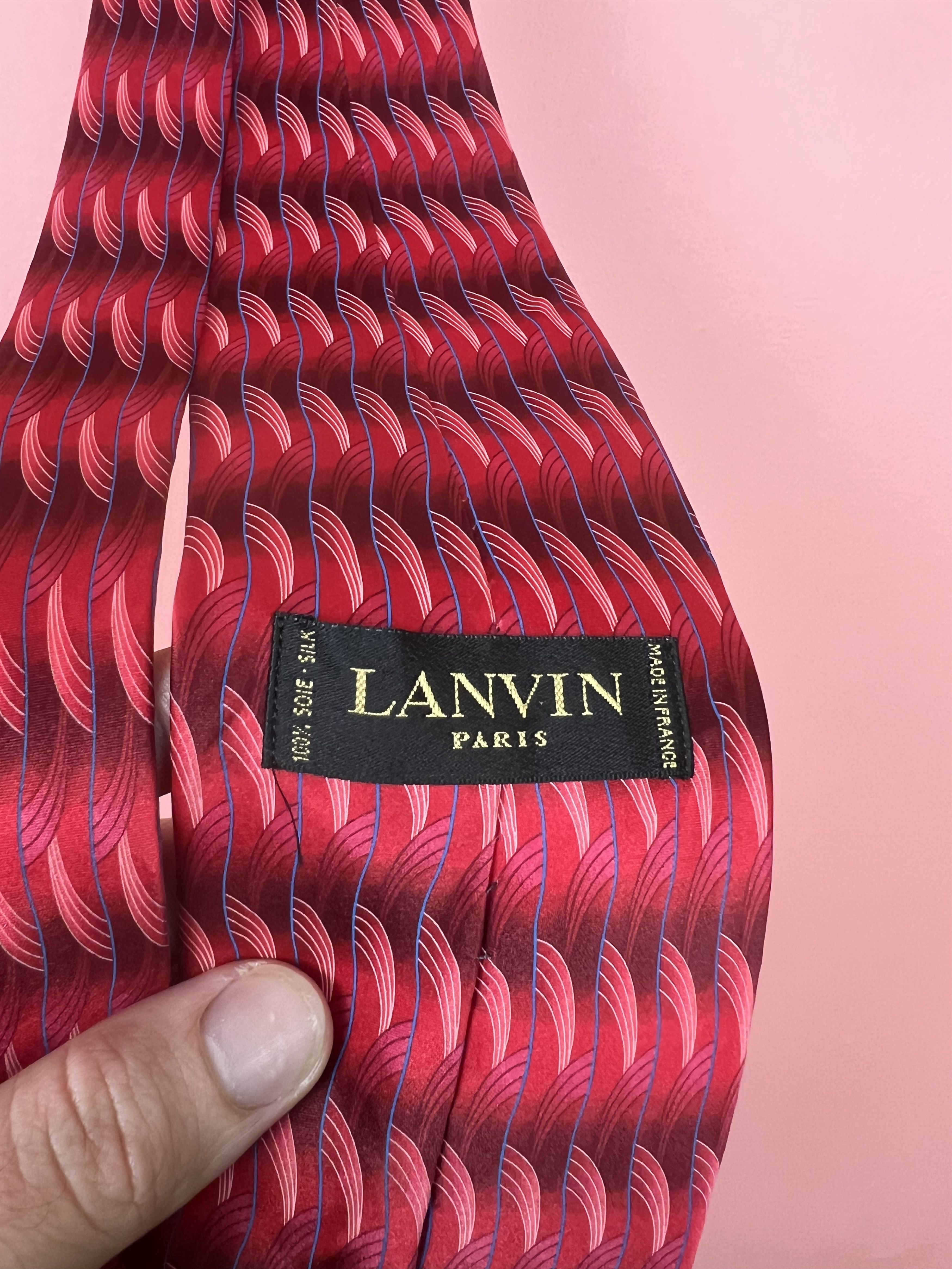 Lanvin Lanvin tie silk luxury vintage red Size ONE SIZE - 2 Thumbnail