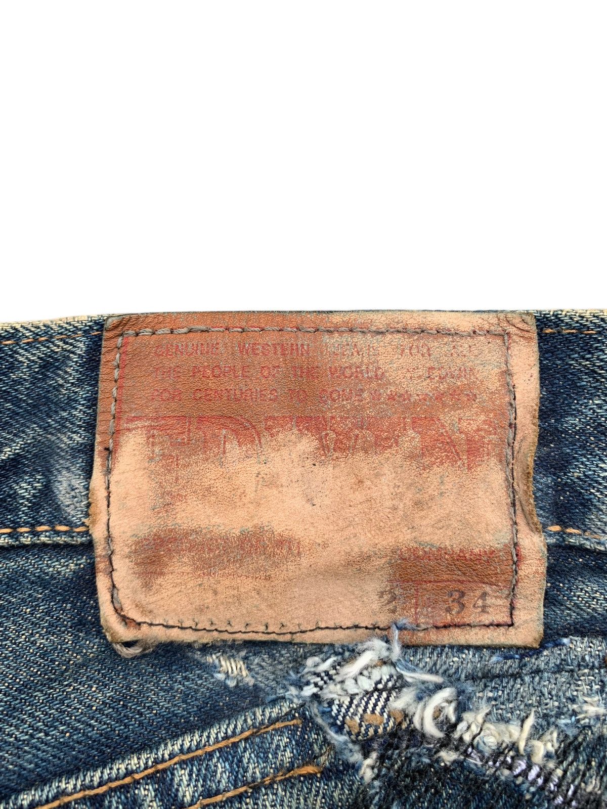 Kapital VINTAGE EDWIN 505 SELVEDGE BAGGY RUSTY DISTRESSED DENIM Size US 32 / EU 48 - 15 Thumbnail