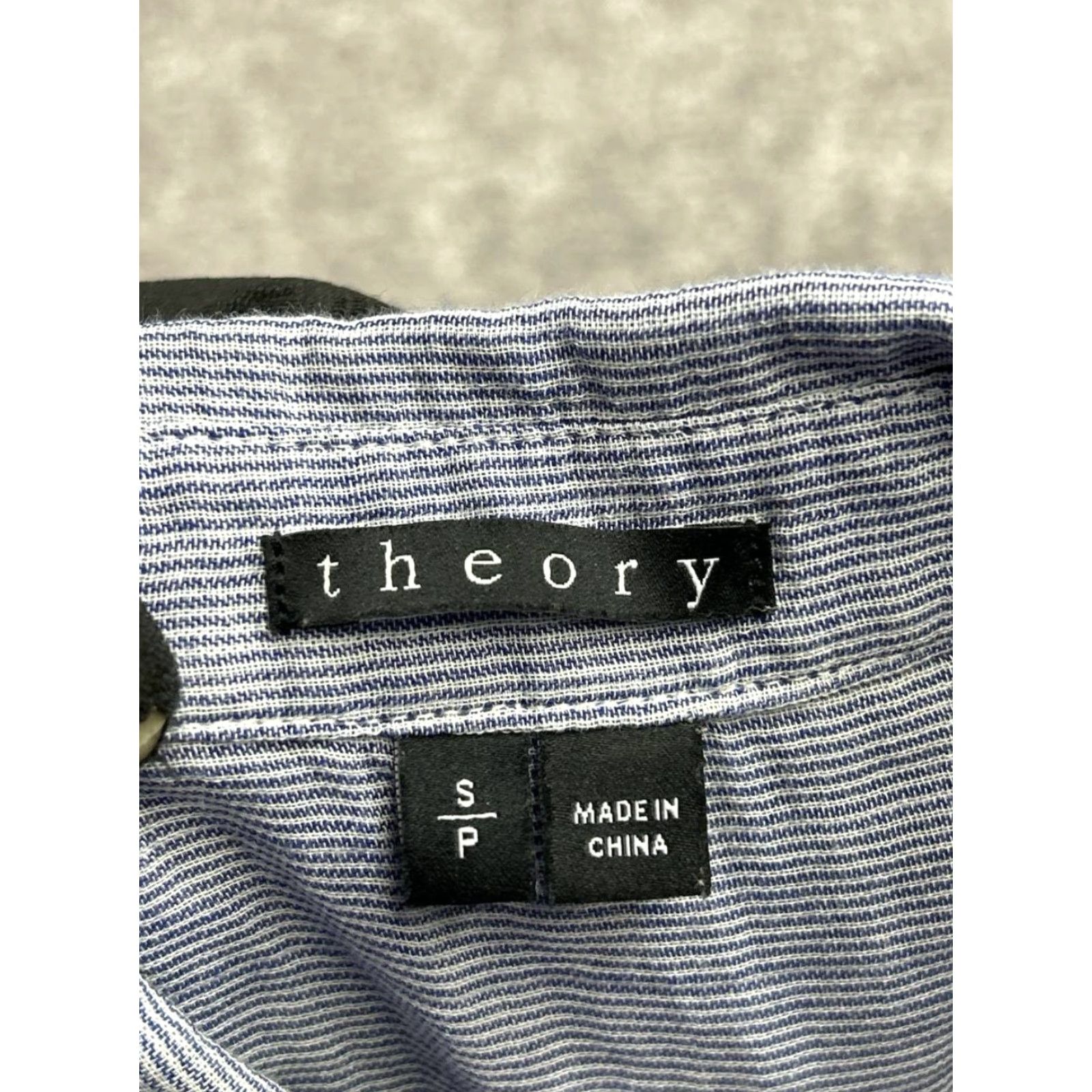 Theory Theory Shirt Womens Small Blue Striped Cotton Pleated Button Down Sleeveless Top Size S / US 4 / IT 40 - 5 Thumbnail