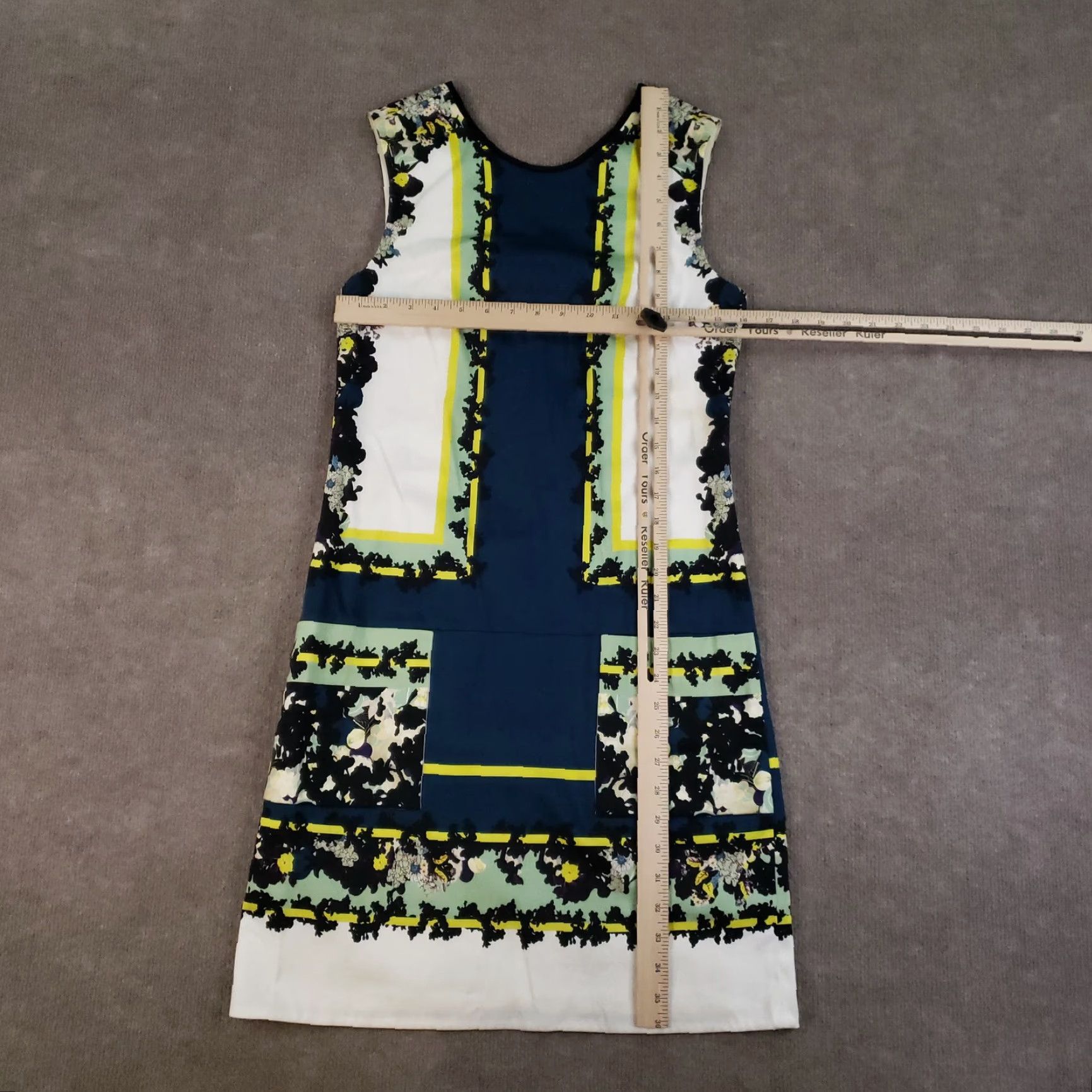 Erdem Erdem Floral Print Sheath Dress Womens Size 4 Blue Sleeveless Knee Length Silk Lined Pockets Size S / US 4 / IT 40 - 2 Thumbnail