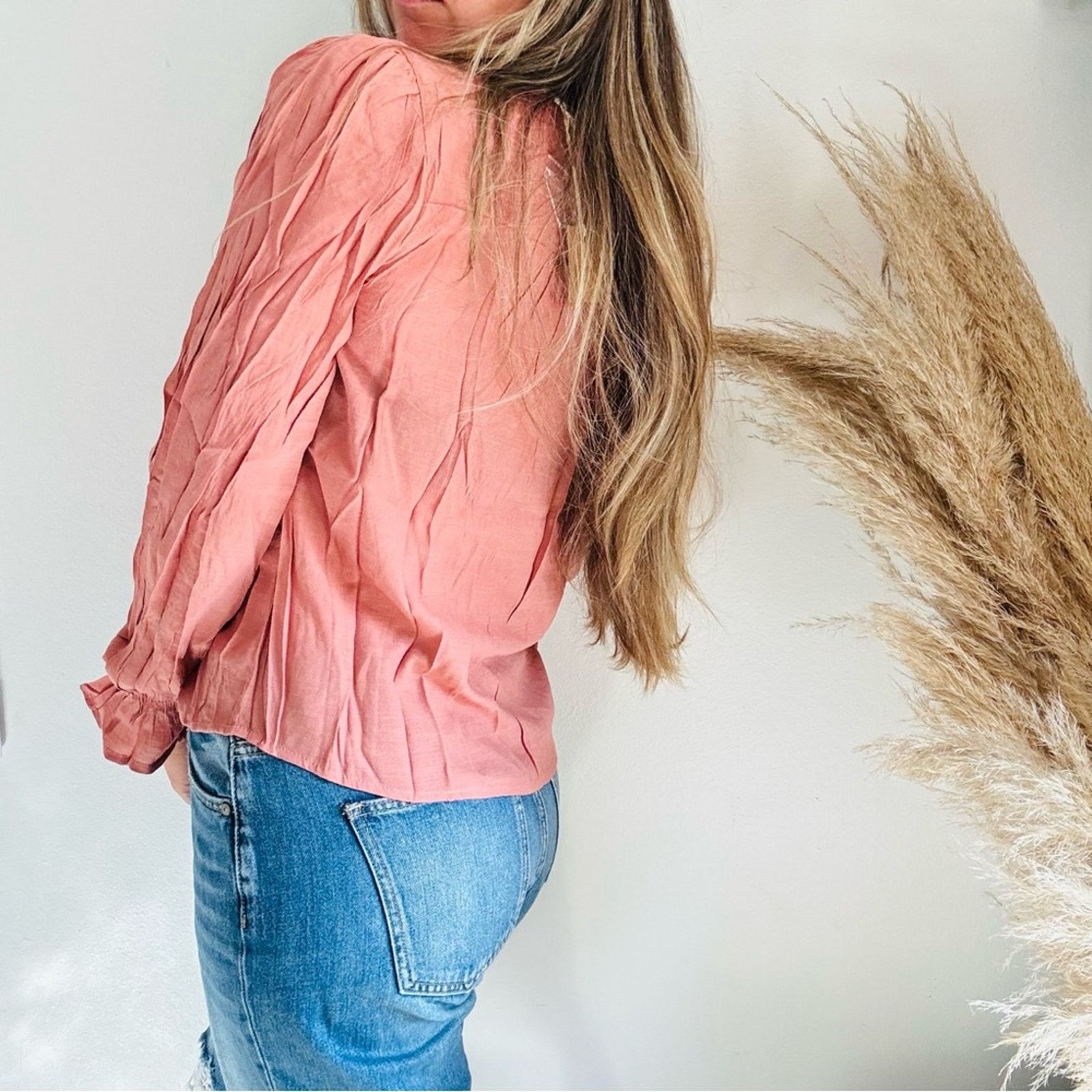 Nordstrom NEW PEPPER Dusty Rose Pink Crochet Lace $88 Blouse Shirt Top Size S / US 4 / IT 40 - 7 Thumbnail