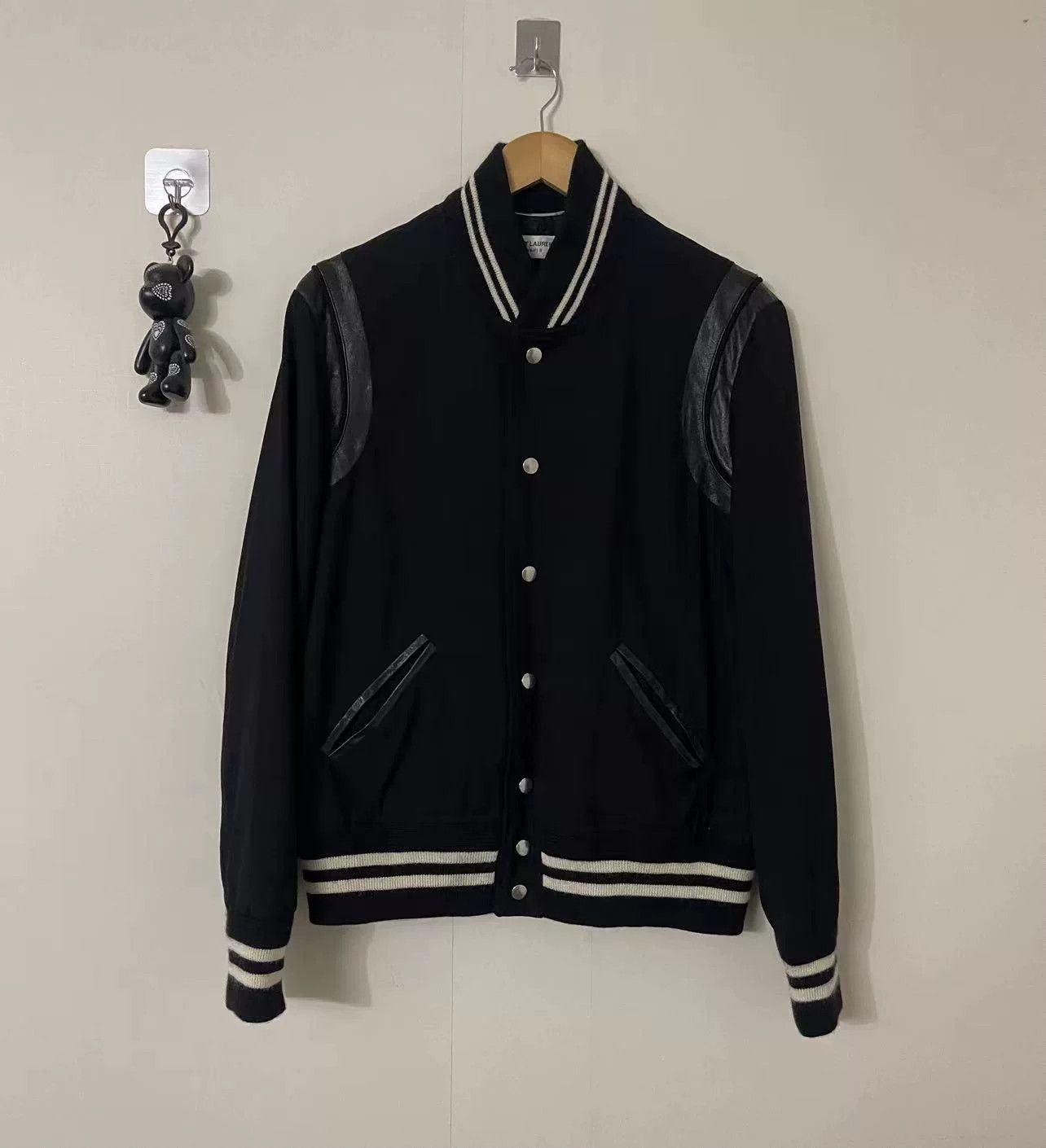 Saint Laurent Paris saint laurent baseball jacket in navy blue Size US L / EU 52-54 / 3 - 1 Thumbnail