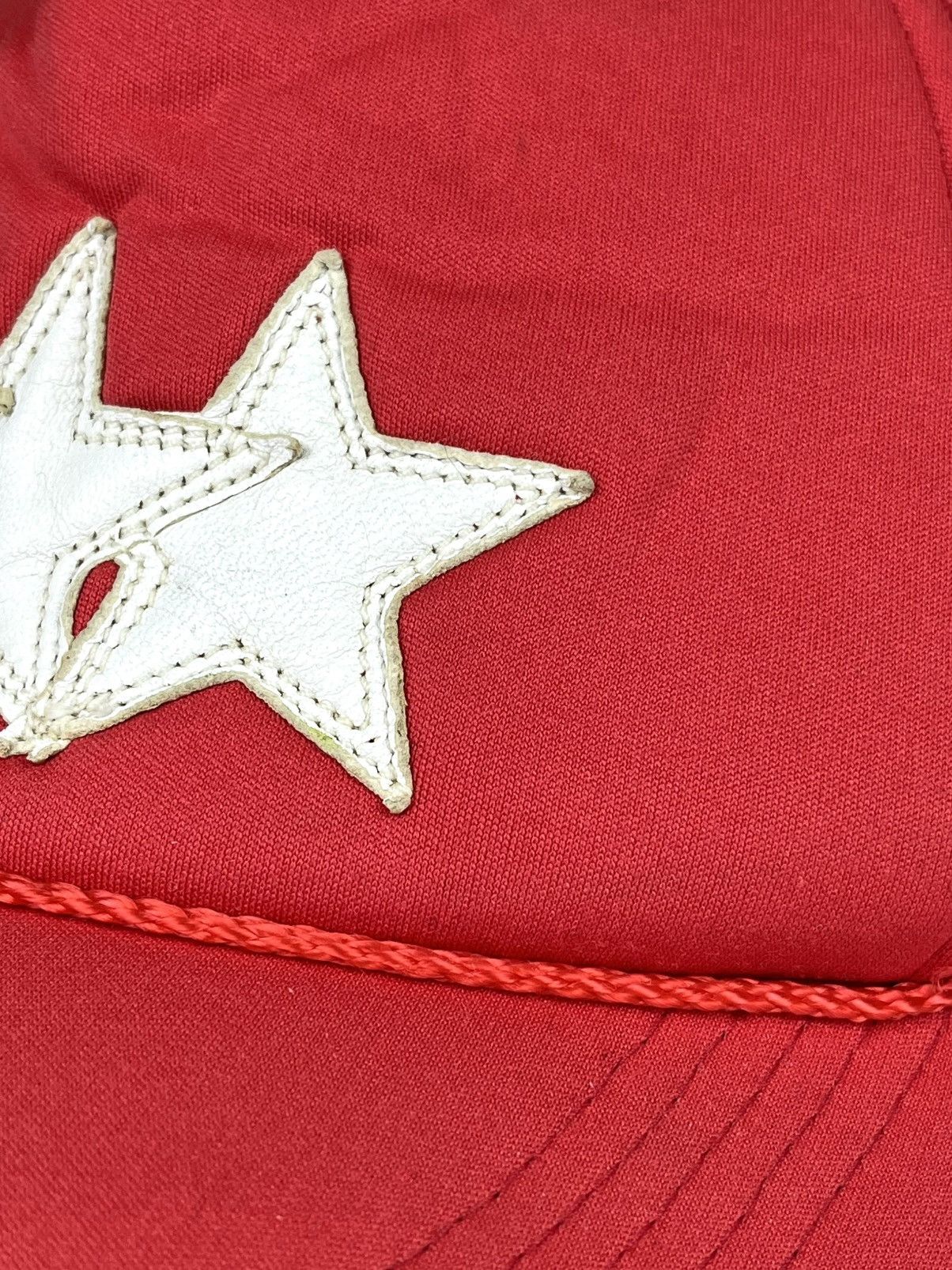 Chrome Hearts × Vintage Chrome Hearts Triple Star Leather Patch Red Trucker Hat Size ONE SIZE - 4 Thumbnail