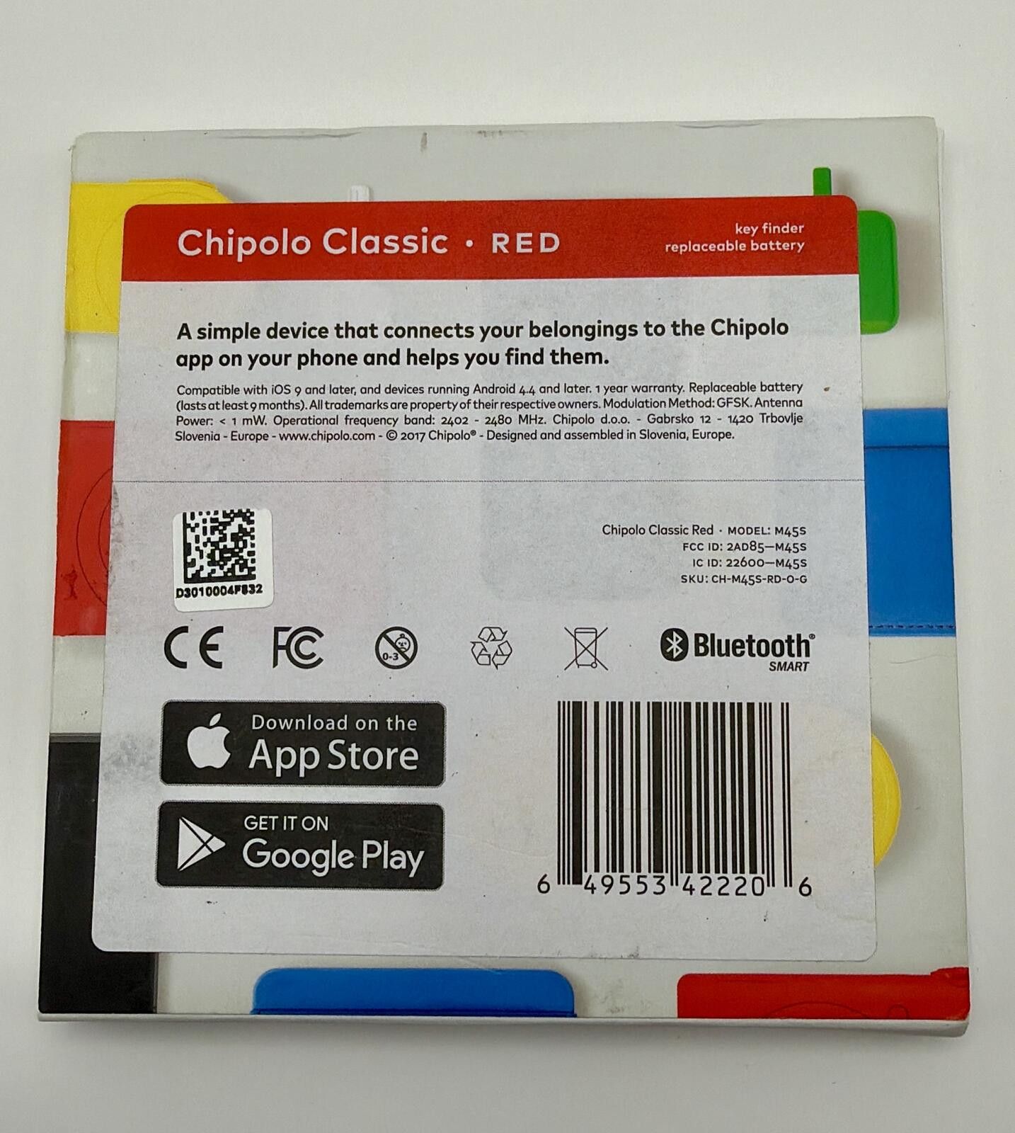 Other New Chipolo Classic Smart Key & Item Finder - Red Size ONE SIZE - 7 Thumbnail