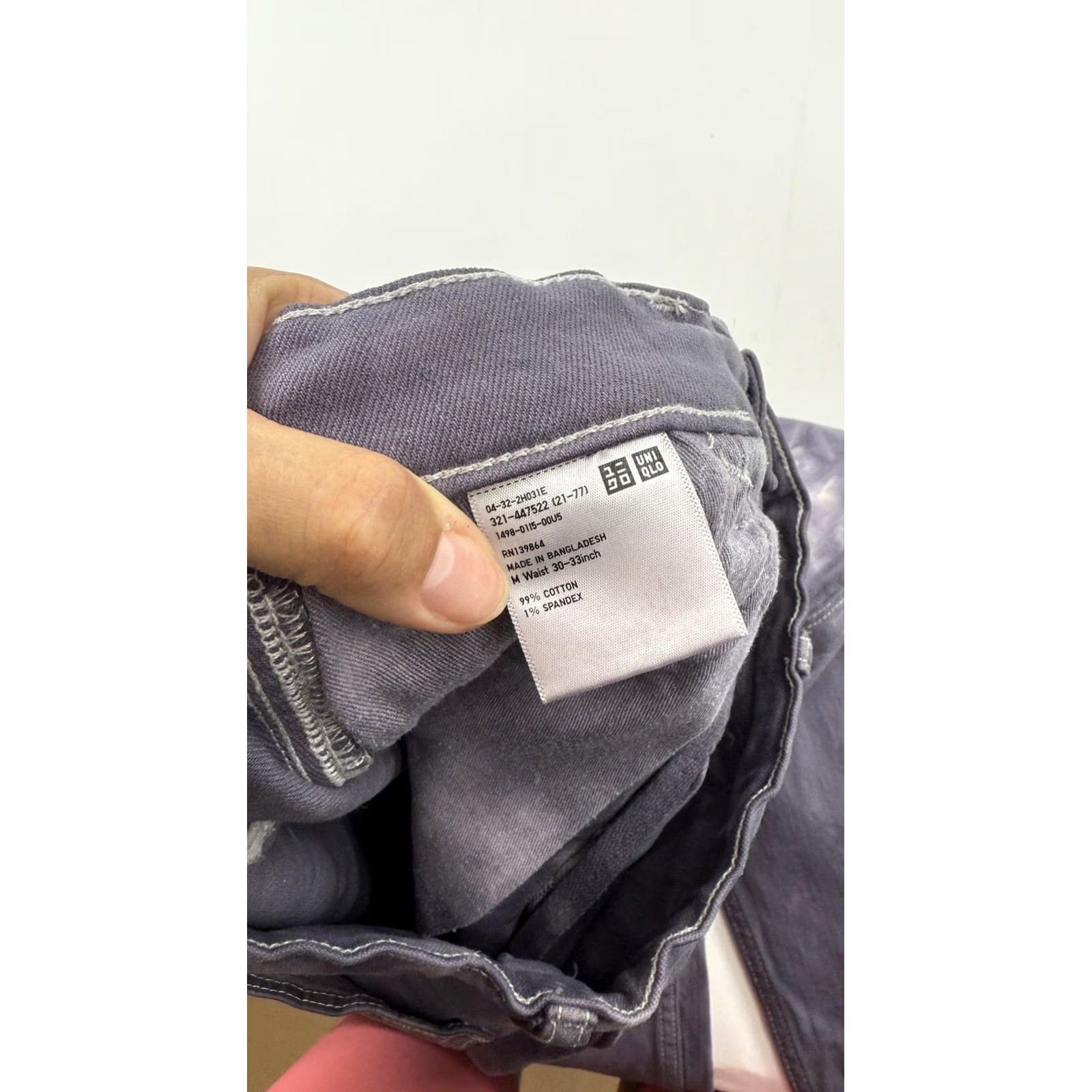 Uniqlo Uniqlo Pants Mens Medium Gray Tie Dye Straight Leg Cotton Casual Workwear Regular Size US 31 - 6 Thumbnail