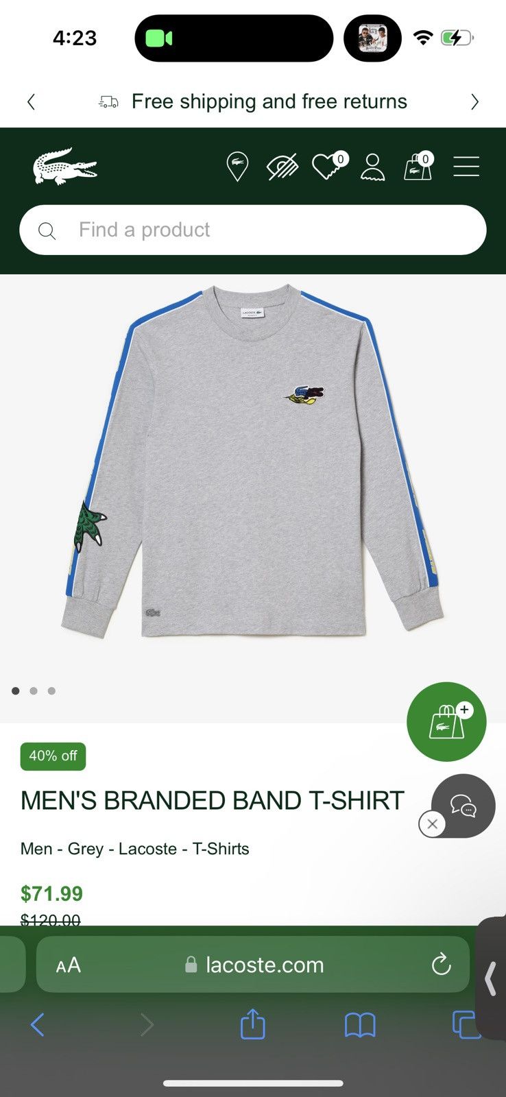 Lacoste Lacoste men’s branded band T-Shirt Size US S / EU 44-46 / 1 - 9 Thumbnail