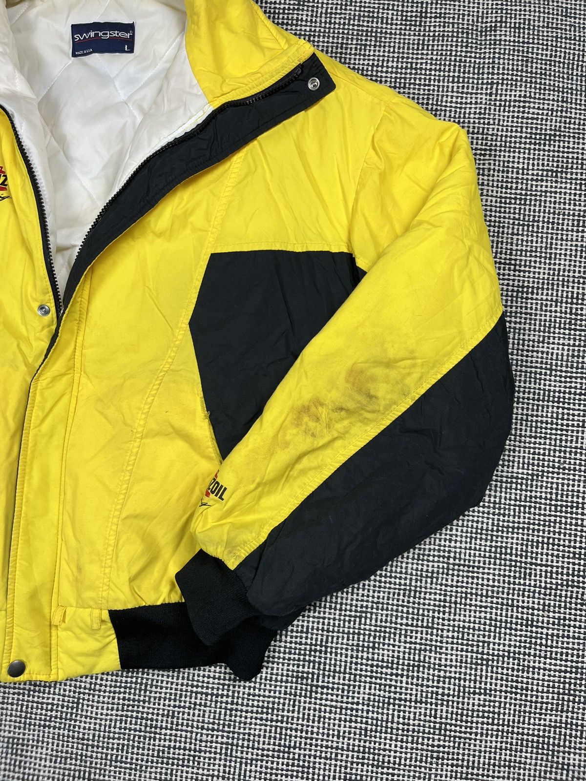 Swingster × Vintage Vintage 90s swingster pennzoil racing moto bomber jacket Size US L / EU 52-54 / 3 - 7 Thumbnail