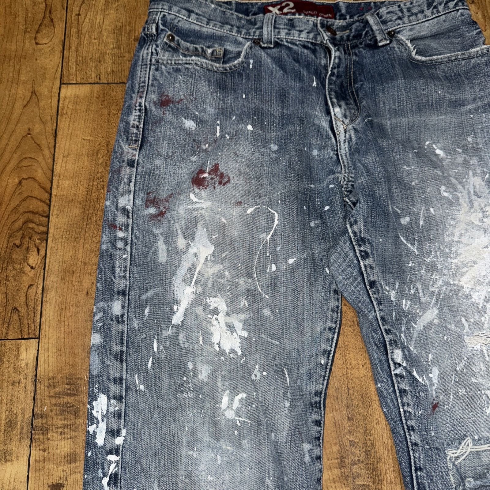 Vintage × X2 X2 Quality Denim M11 Low Rise Straight Leg Blue Workwear Size US 33 - 5 Thumbnail