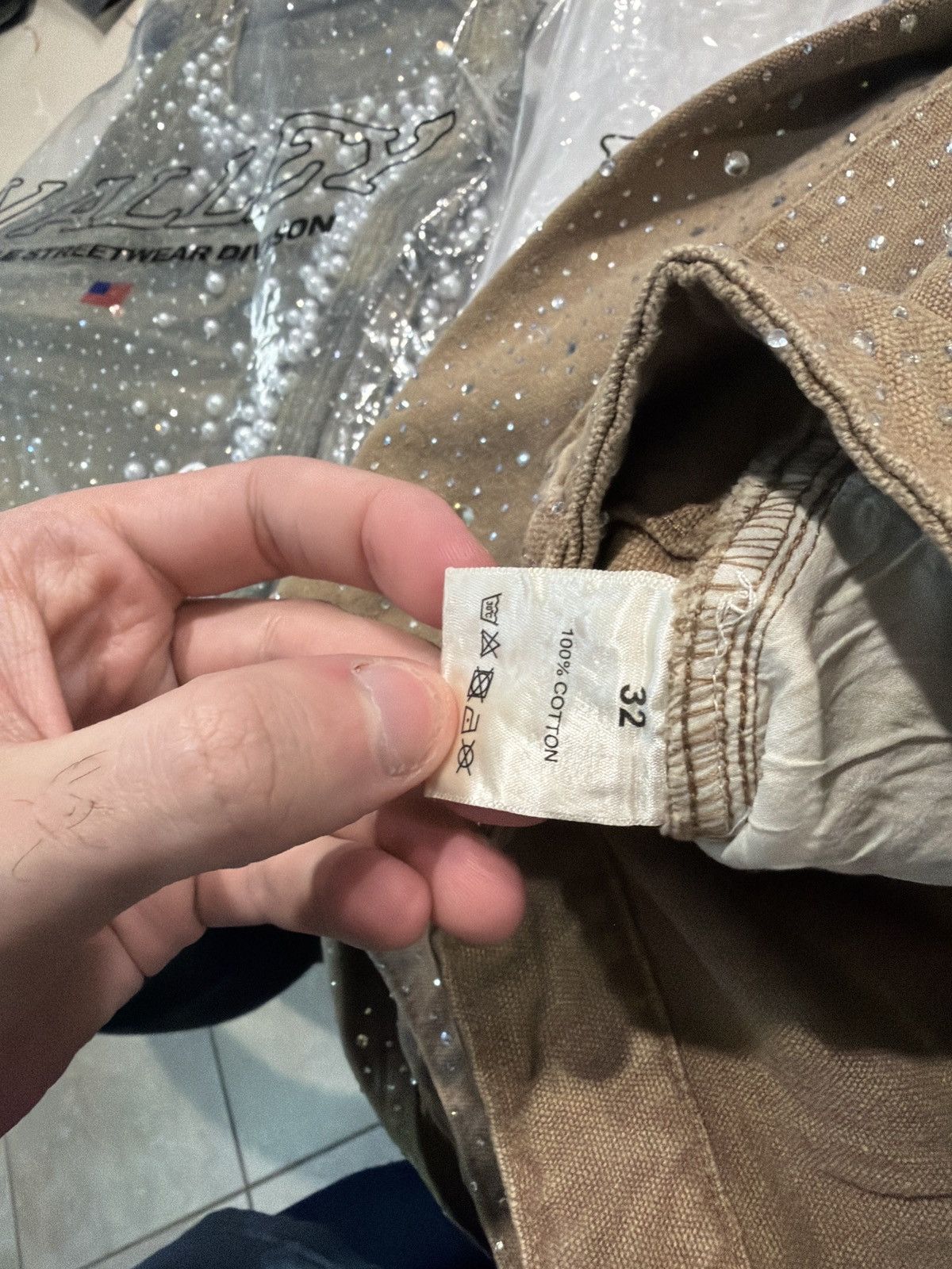Vale Vale Forever Sand Storm Rhinestone Jorts – Tan 32 Size US 32 / EU 48 - 7 Thumbnail