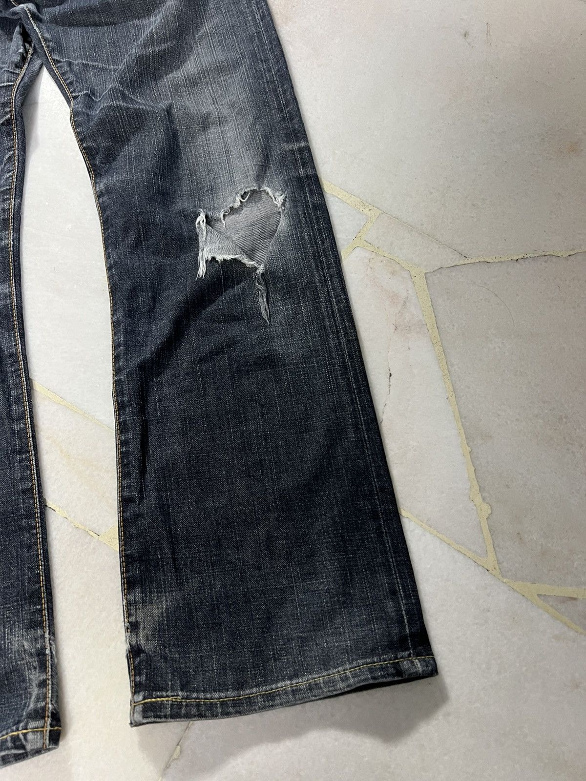 Edwin 💥Flare💥Vintage Edwin 503 Blue Trip Edgline Washed Jeans Size US 32 / EU 48 - 4 Thumbnail