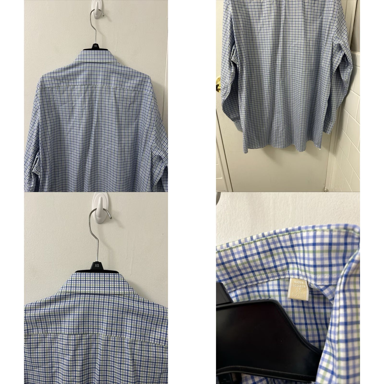 Vintage Michael Kors Shirt Mens 17 Blue Plaid Oxford Non Iron Button Down Long Sleeve Dress Shirt Size US XL / EU 56 / 4 - 8 Thumbnail