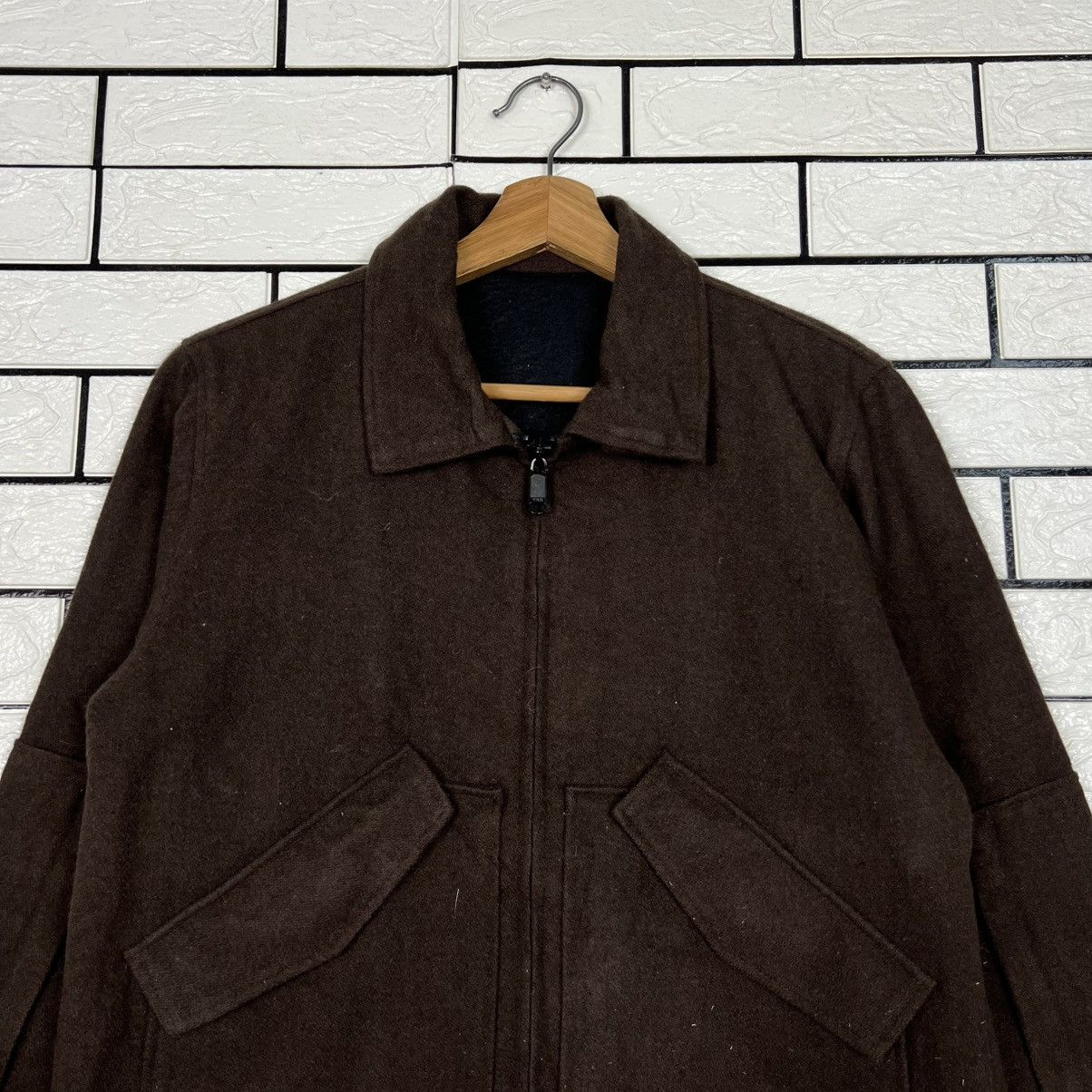 Japanese Brand PIED PIPER Slant Pocket Wool Blend Collared Jacket 4121-C187 Size US M / EU 48-50 / 2 - 2 Thumbnail