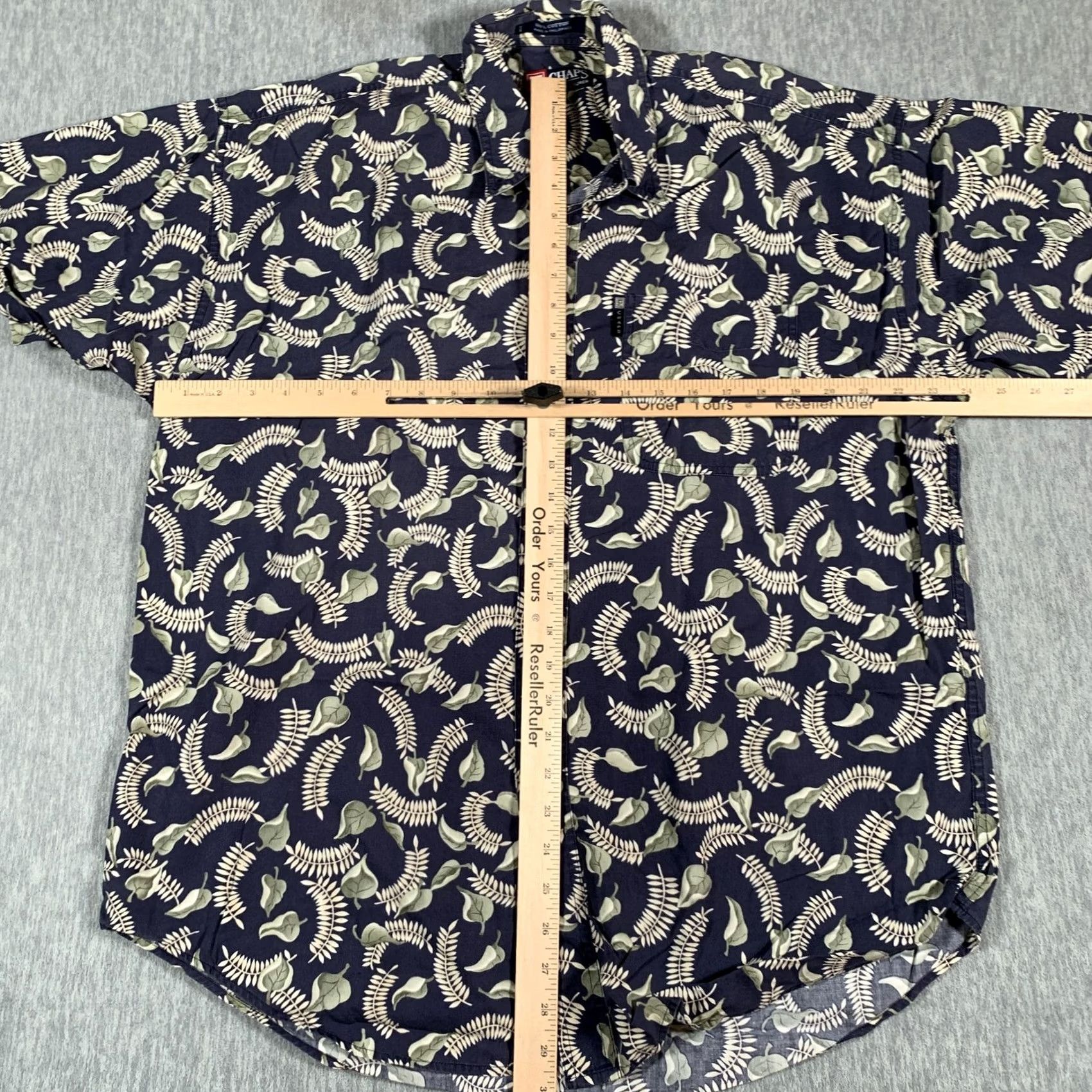 Ralph Lauren Chaps Ralph Lauren Shirt Mens L Blue Leaf Hawaiian Button Down Short Sleeve Collar Pocket Size US L / EU 52-54 / 3 - 6 Thumbnail