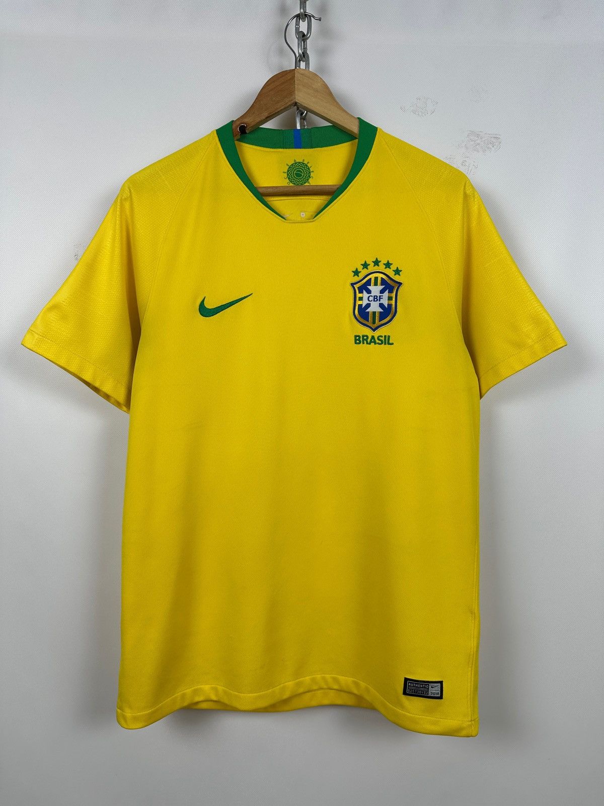 Nike 2018 Nike Brazil National Team Home Soccer Jersey Size US M / EU 48-50 / 2 - 2 Thumbnail