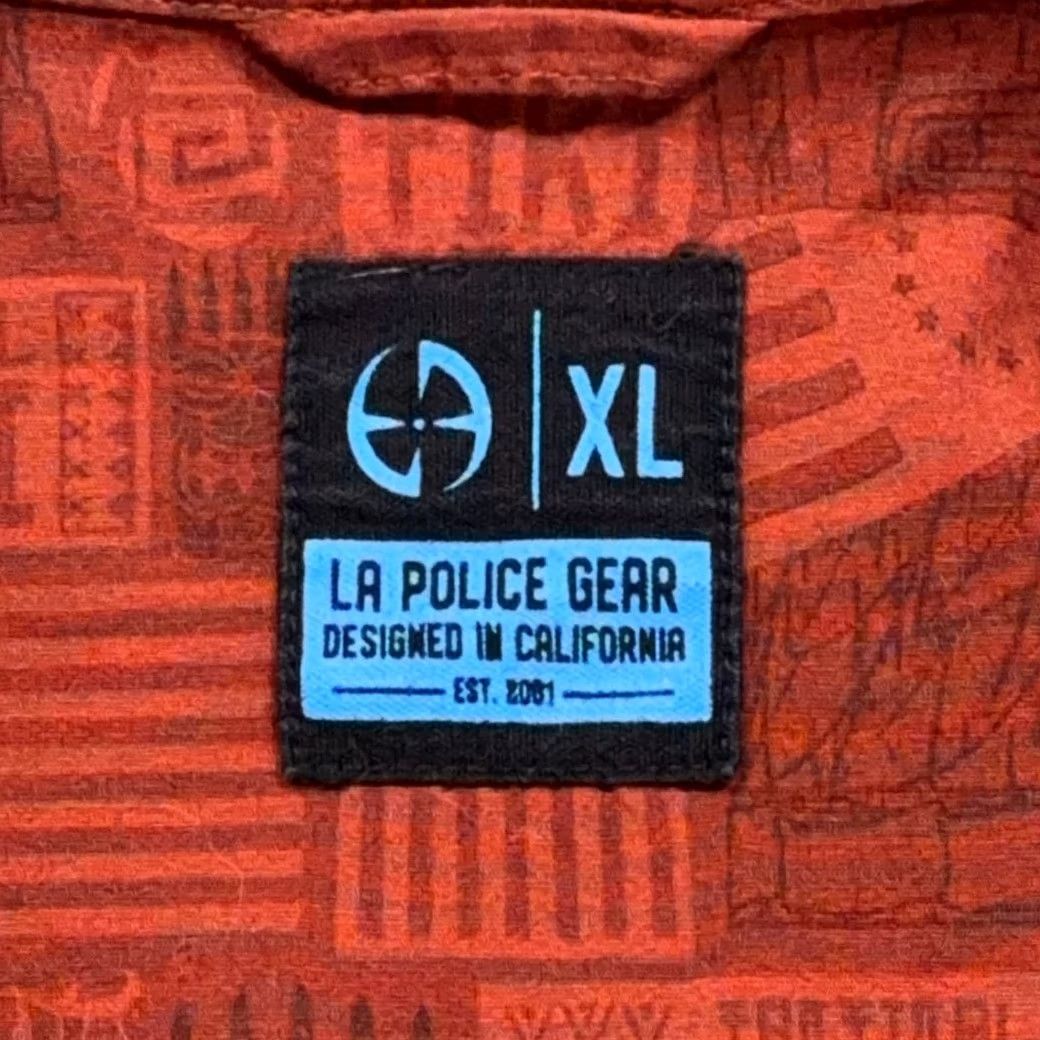 Vintage LA Police Gear Tactical Tiki Hawaiian Camp Shirt Adult EXTRA LARGE Red Snap Size US XL / EU 56 / 4 - 5 Thumbnail