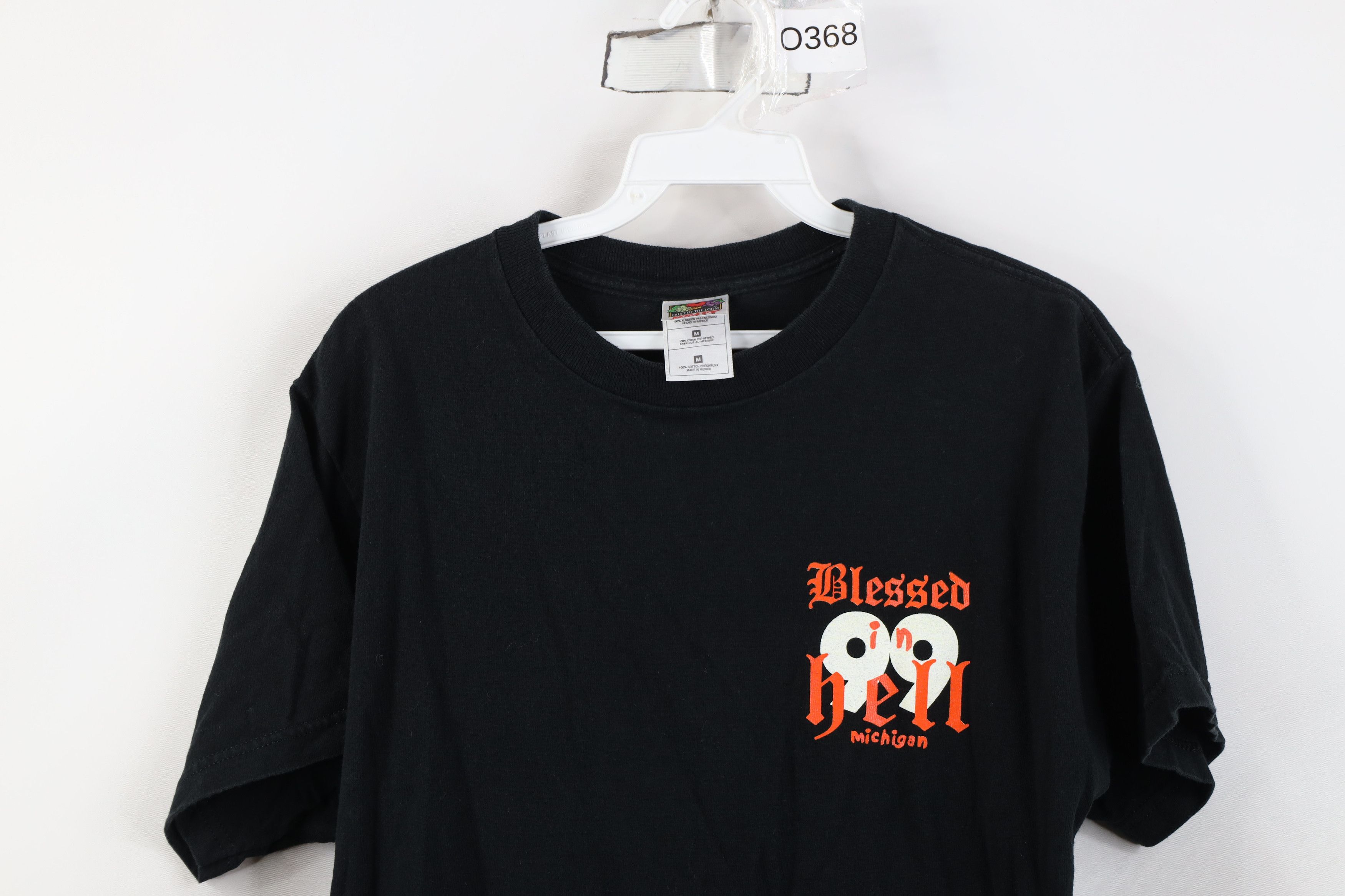 Vintage Vintage 90s Streetwear Blessed In Hell Michigan T-Shirt Size US M / EU 48-50 / 2 - 2 Thumbnail