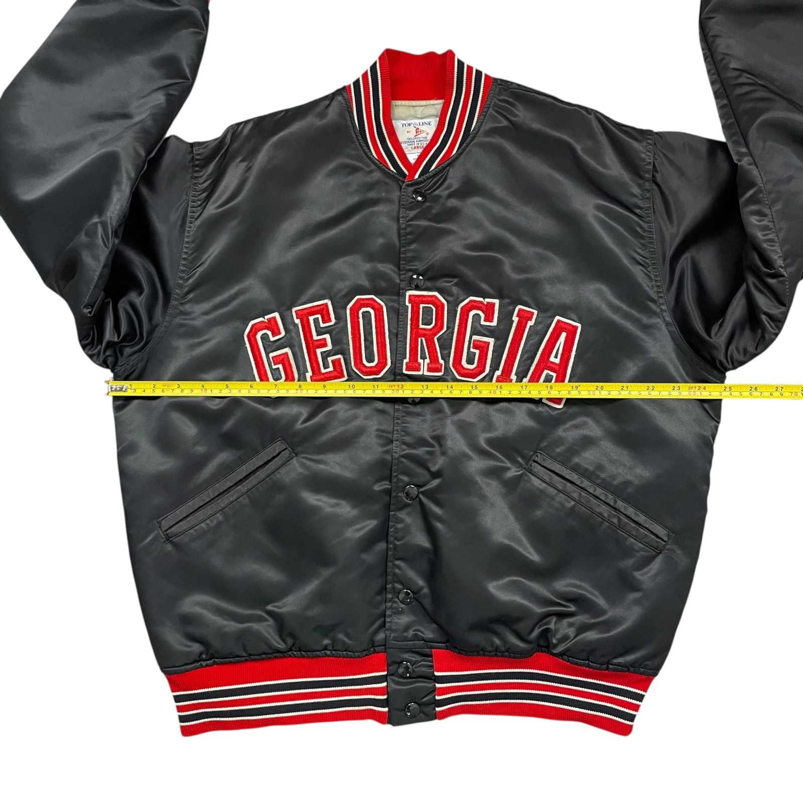 NCAA VTG 80s GEORGIA BULLDOGS FELCO SATIN BOMBER JACKET SIZE L Size US L / EU 52-54 / 3 - 6 Thumbnail