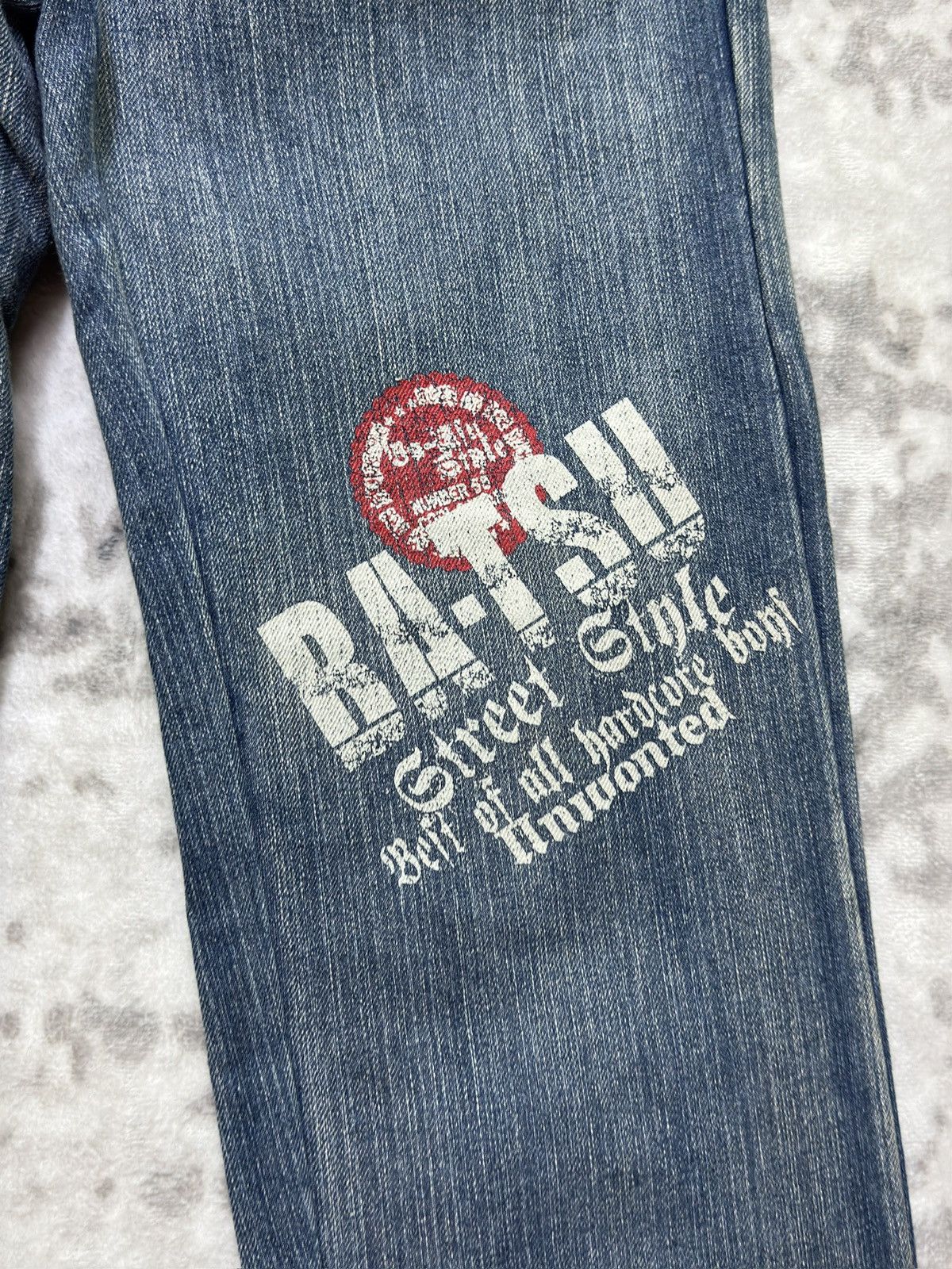 Hysteric Glamour Batsu Studio Punk Streetwear Graphic Tartan Patch Denim Size US 29 - 6 Thumbnail