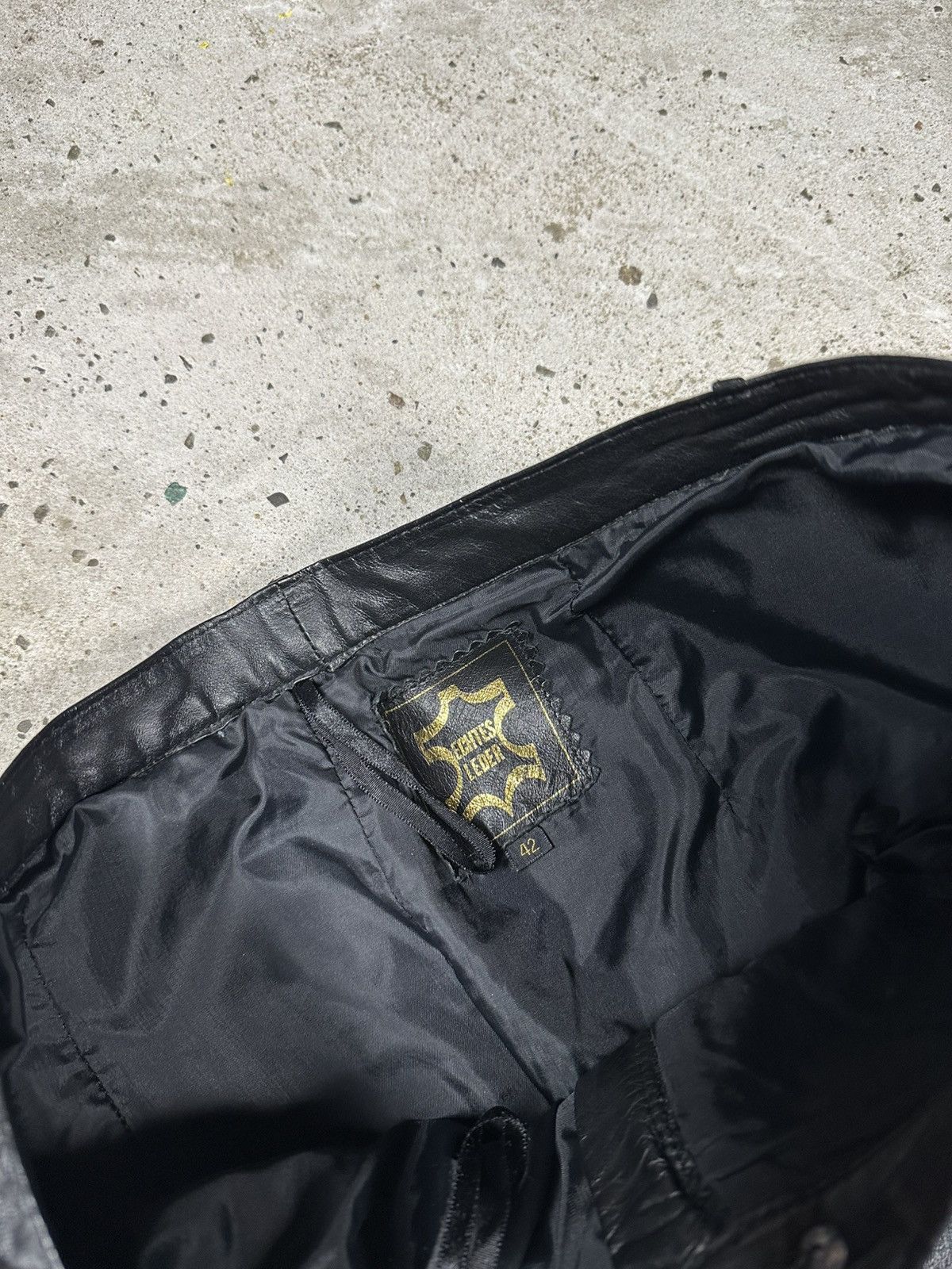 Genuine Leather Vintage 90s Black Genuine Leather Pants Avant Garde moto Size US 29 - 8 Thumbnail