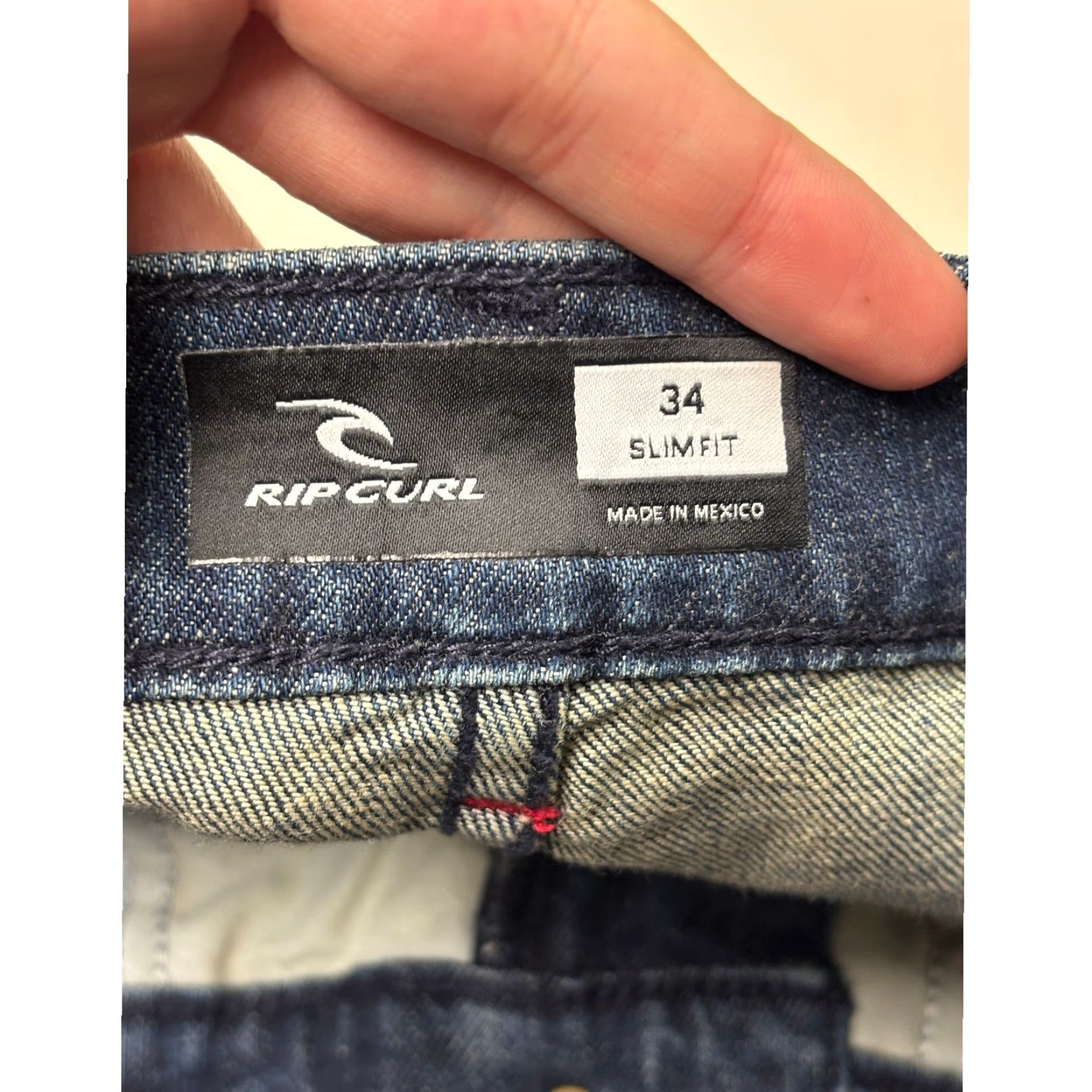 Rip Curl Rip Curl Mens Slim Fit Jeans Blue Dark Wash Denim Size 34 Inseam 28 Zip Button 5-Pocket Stretch Slim Straight CPAAF7 Size US 34 / EU 50 - 5 Thumbnail